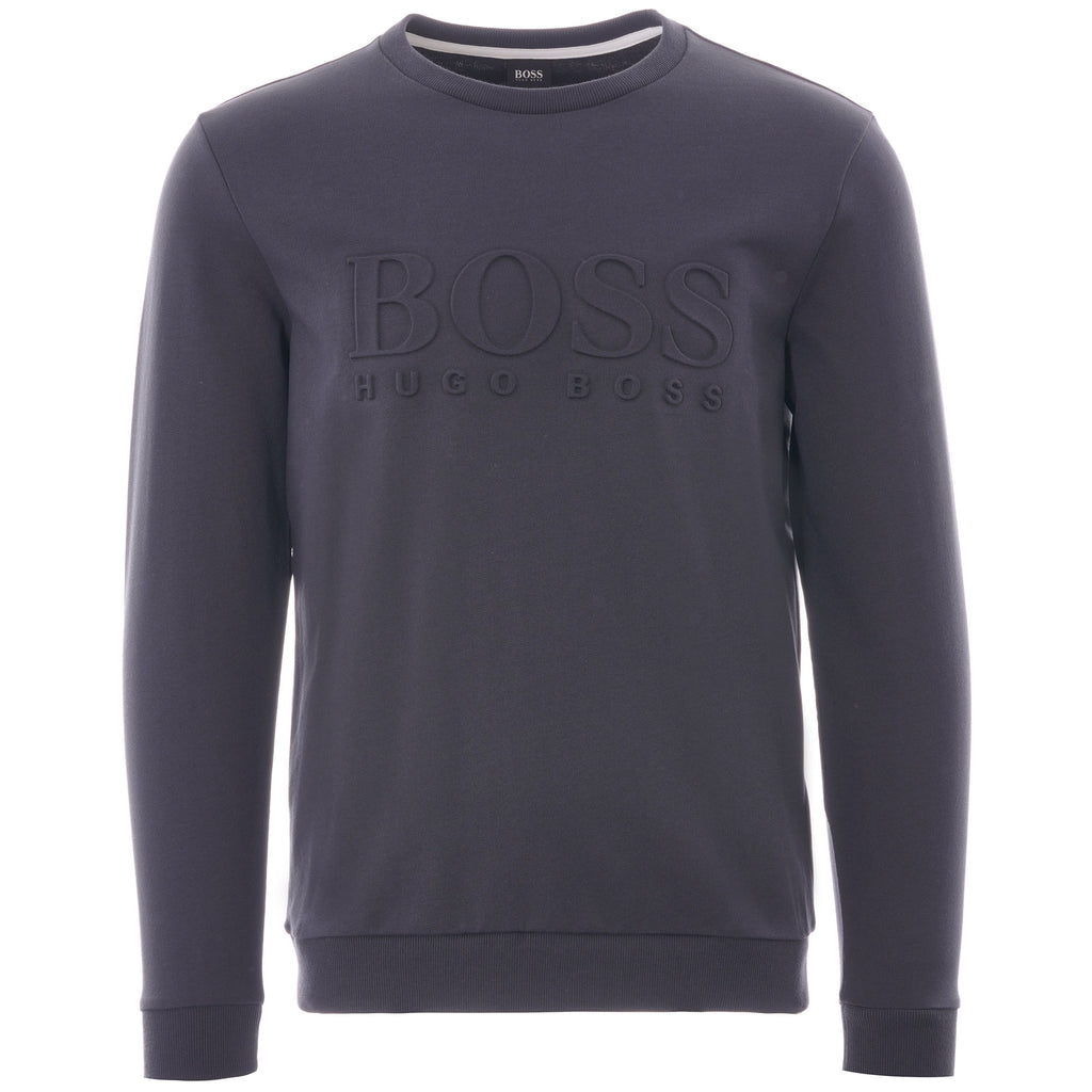 Boss French Terry Cotton Embossed Sweatshirt - Open Blue