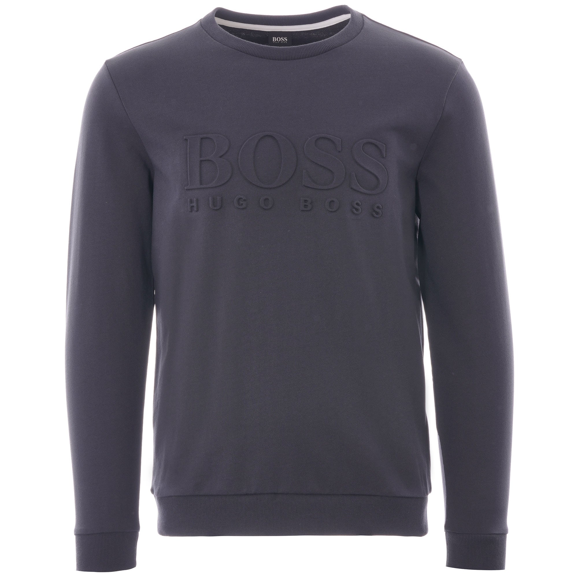 Boss French Terry Cotton Embossed Sweatshirt - Open Blue