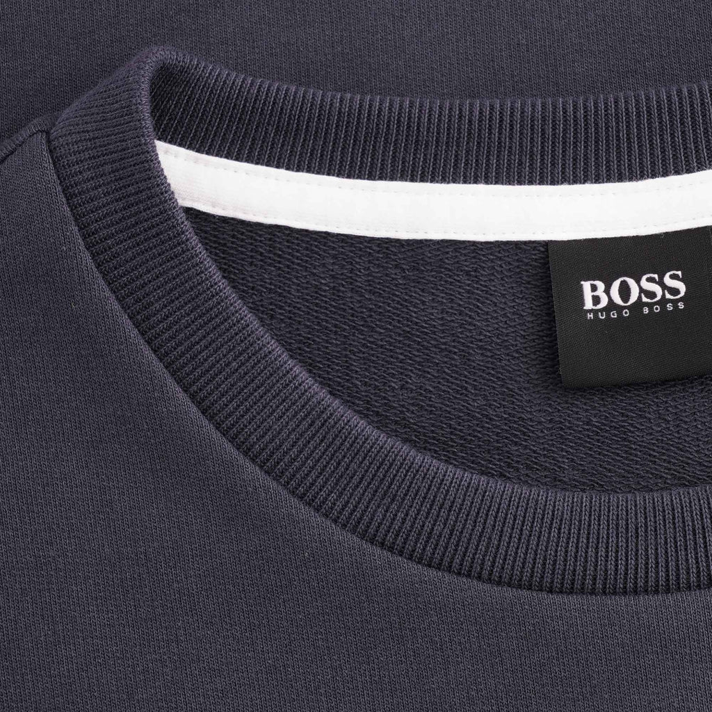 Boss French Terry Cotton Embossed Sweatshirt - Open Blue