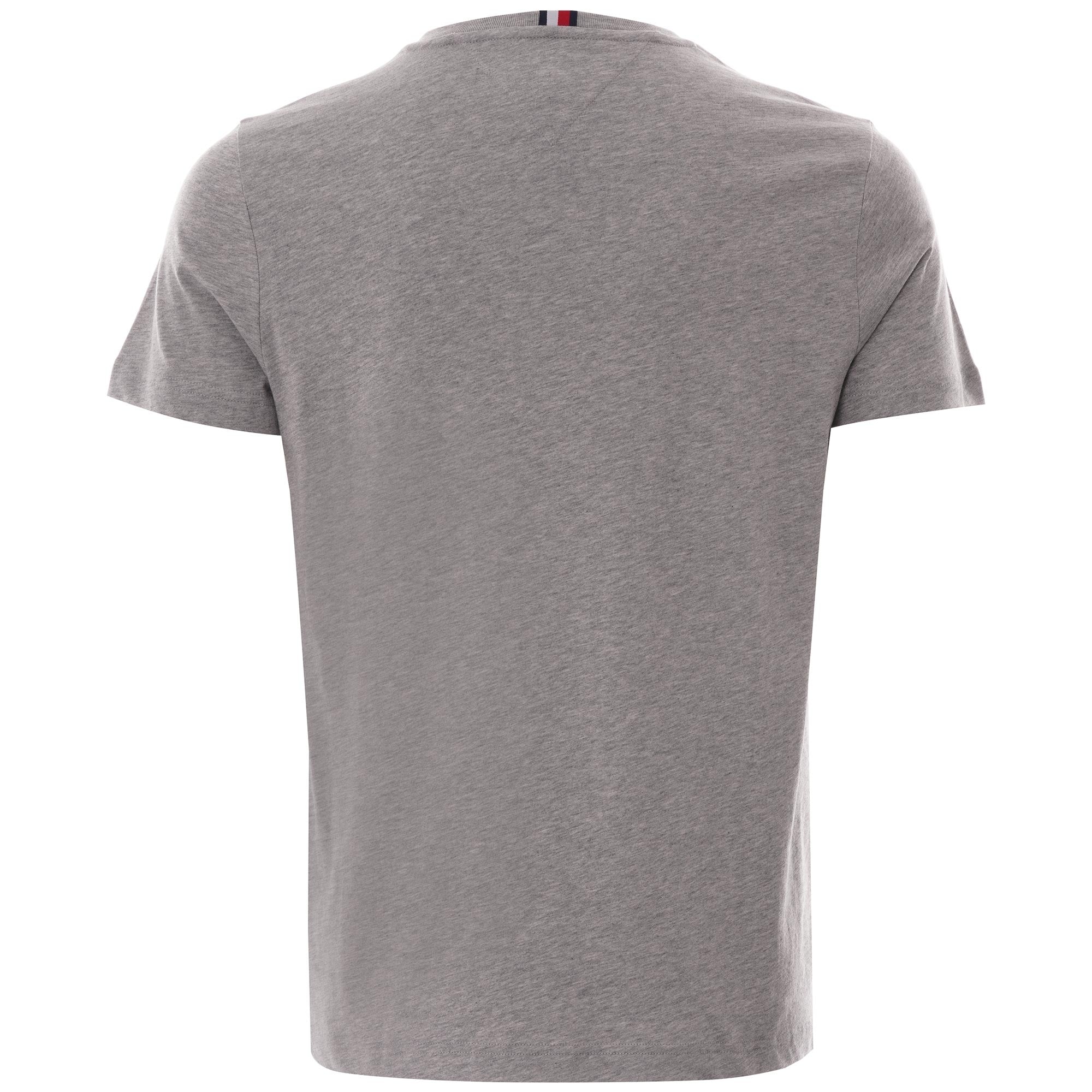 The back of a plain grey Tommy Hilfiger men's t-shirt.