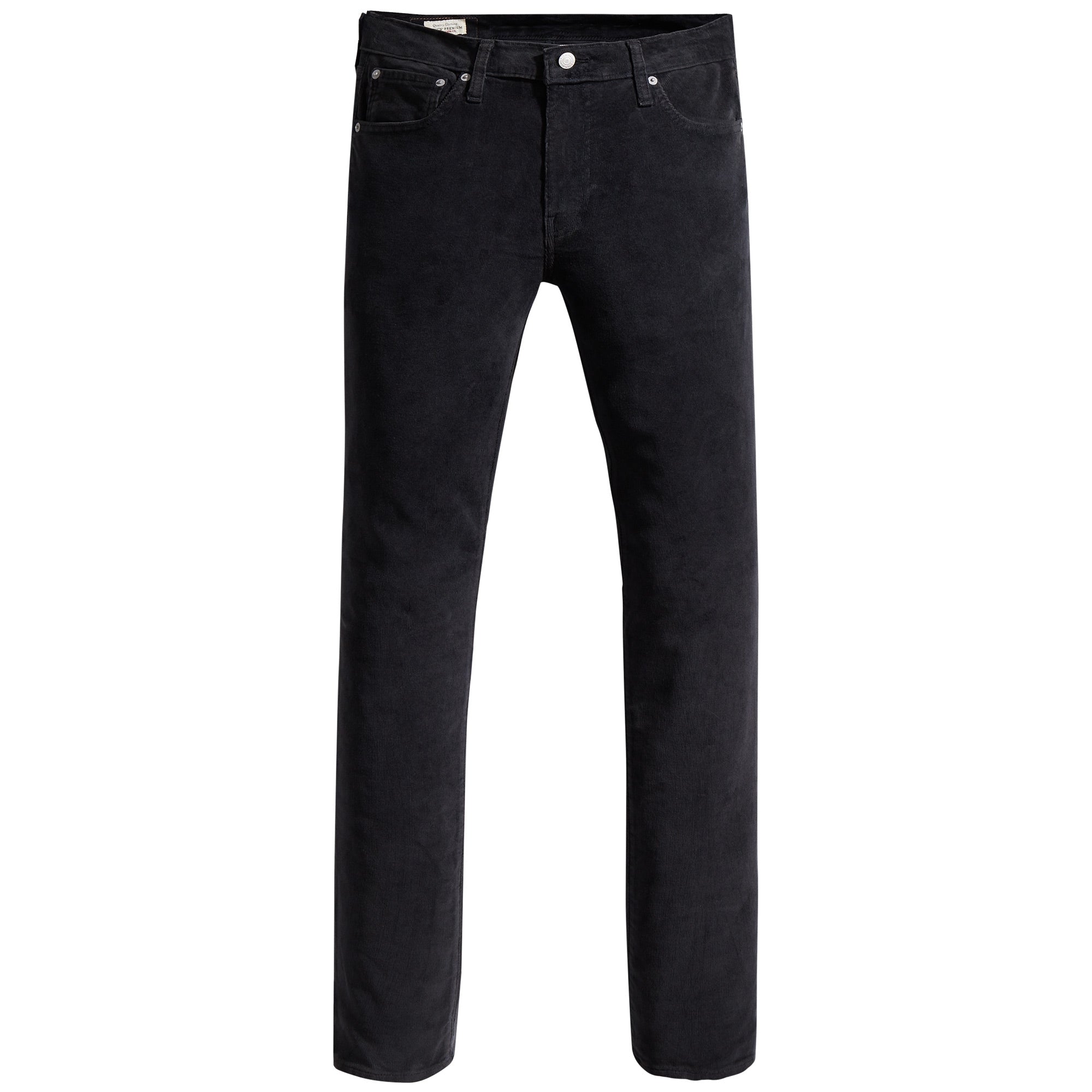 A full-length view of the Levi's 511 Slim Fit Cords in black.