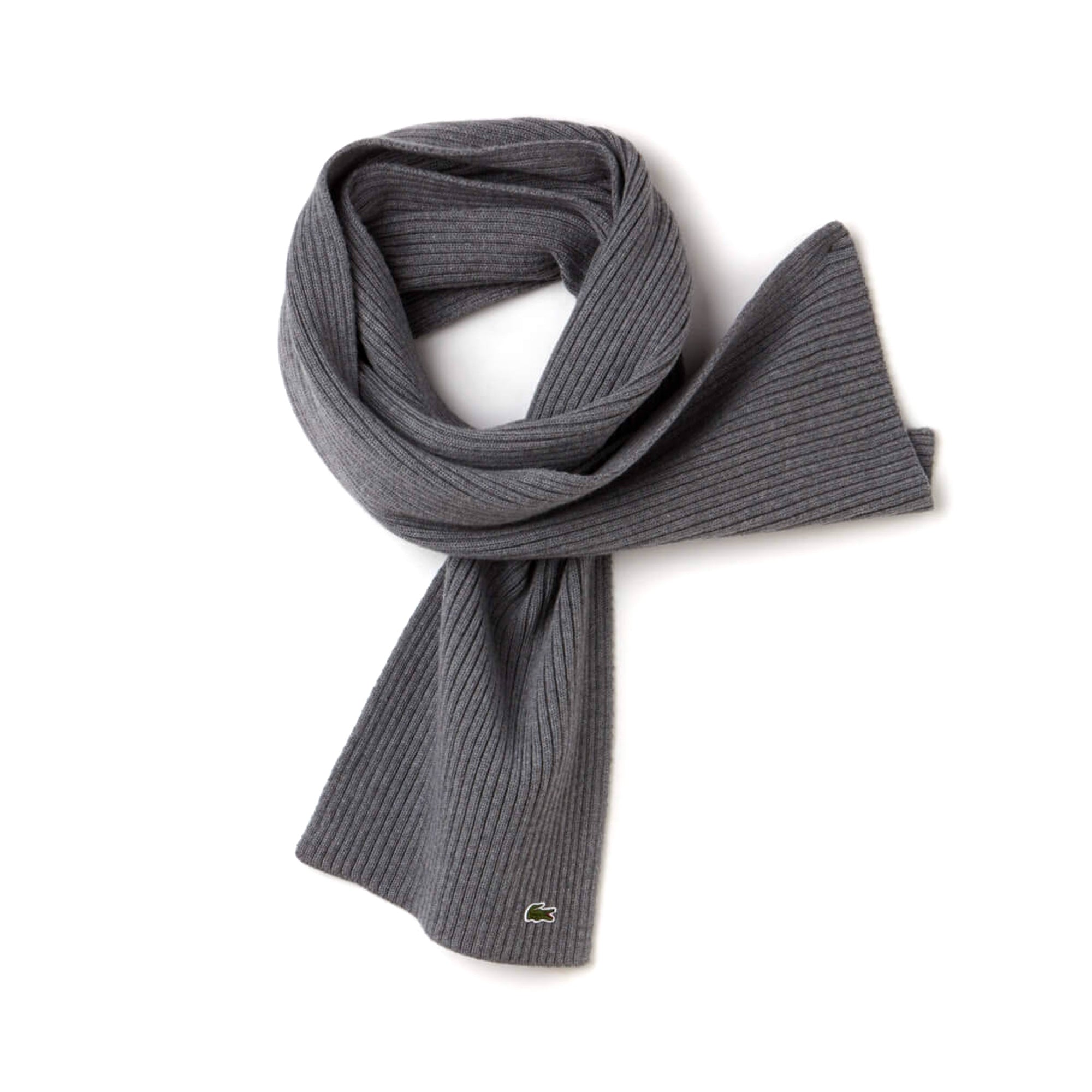 Lacoste Ribbed Croc Scarf - Grey