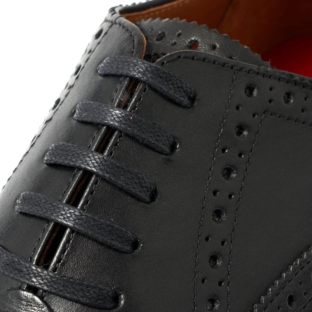 Grenson Dylan Black Brogue Leather Shoes 110013