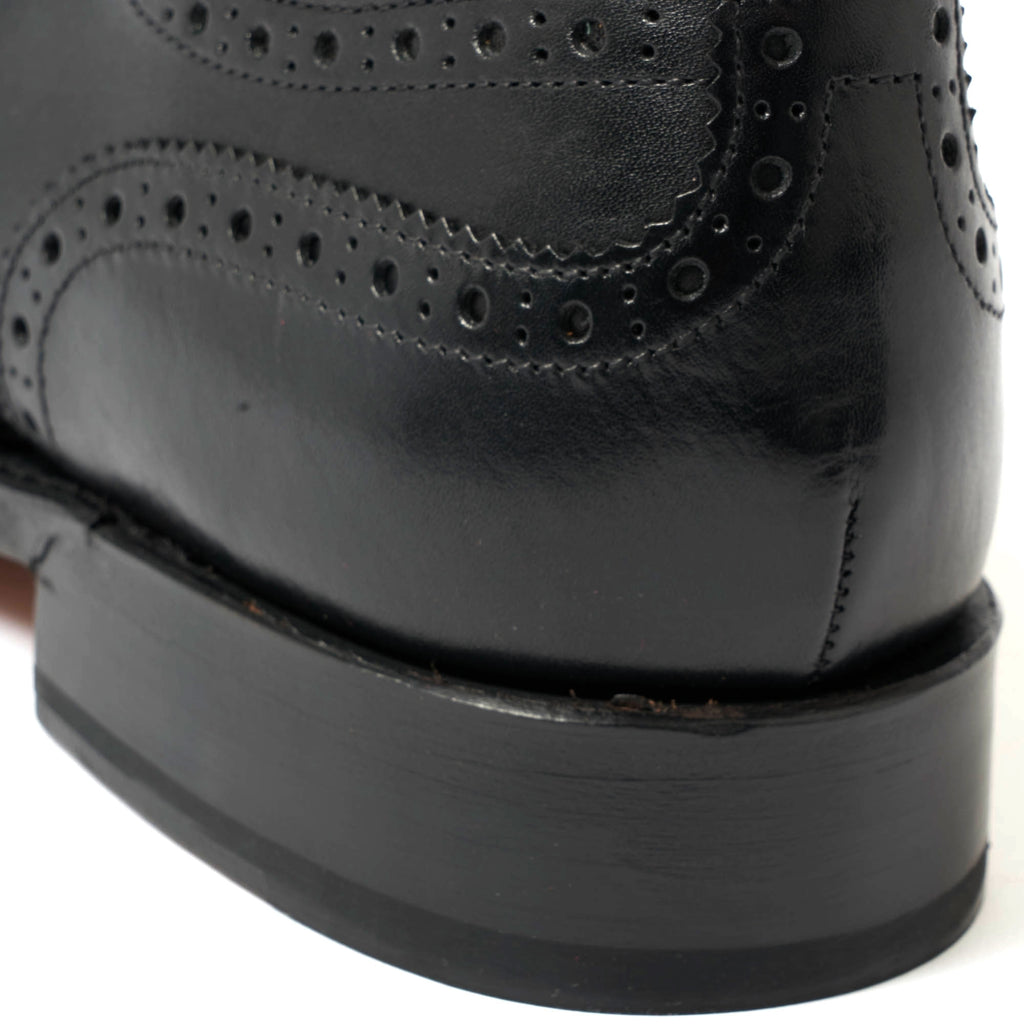 Grenson Dylan Black Brogue Leather Shoes 110013