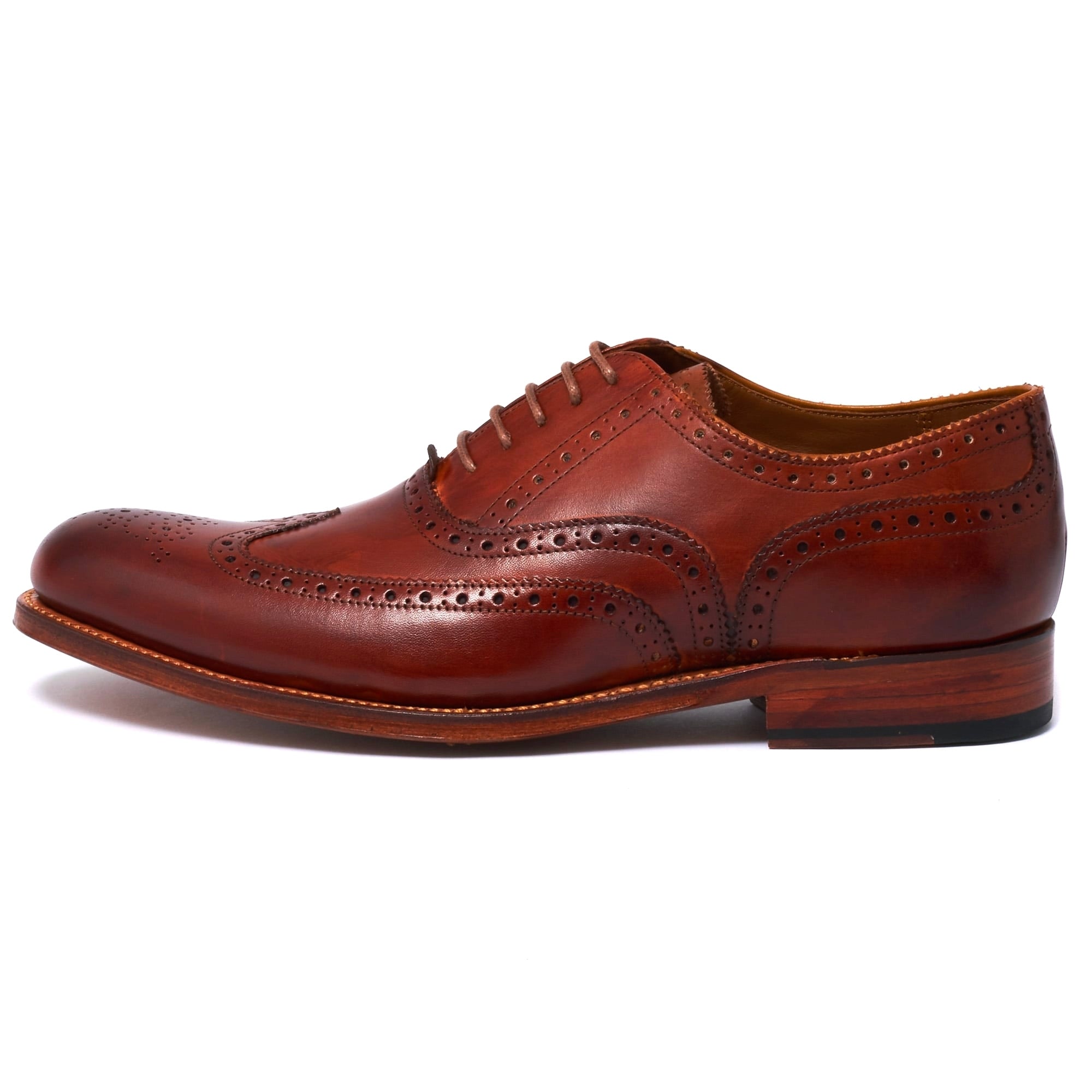 Grenson Dylan Oxford Brogue Shoes - Tan