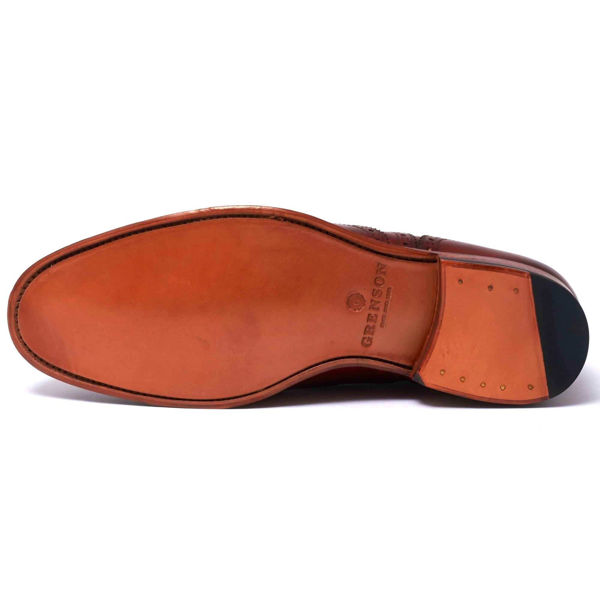 Grenson Dylan Oxford Brogue Shoes - Tan