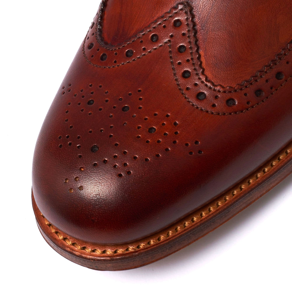 Grenson Dylan Oxford Brogue Shoes - Tan
