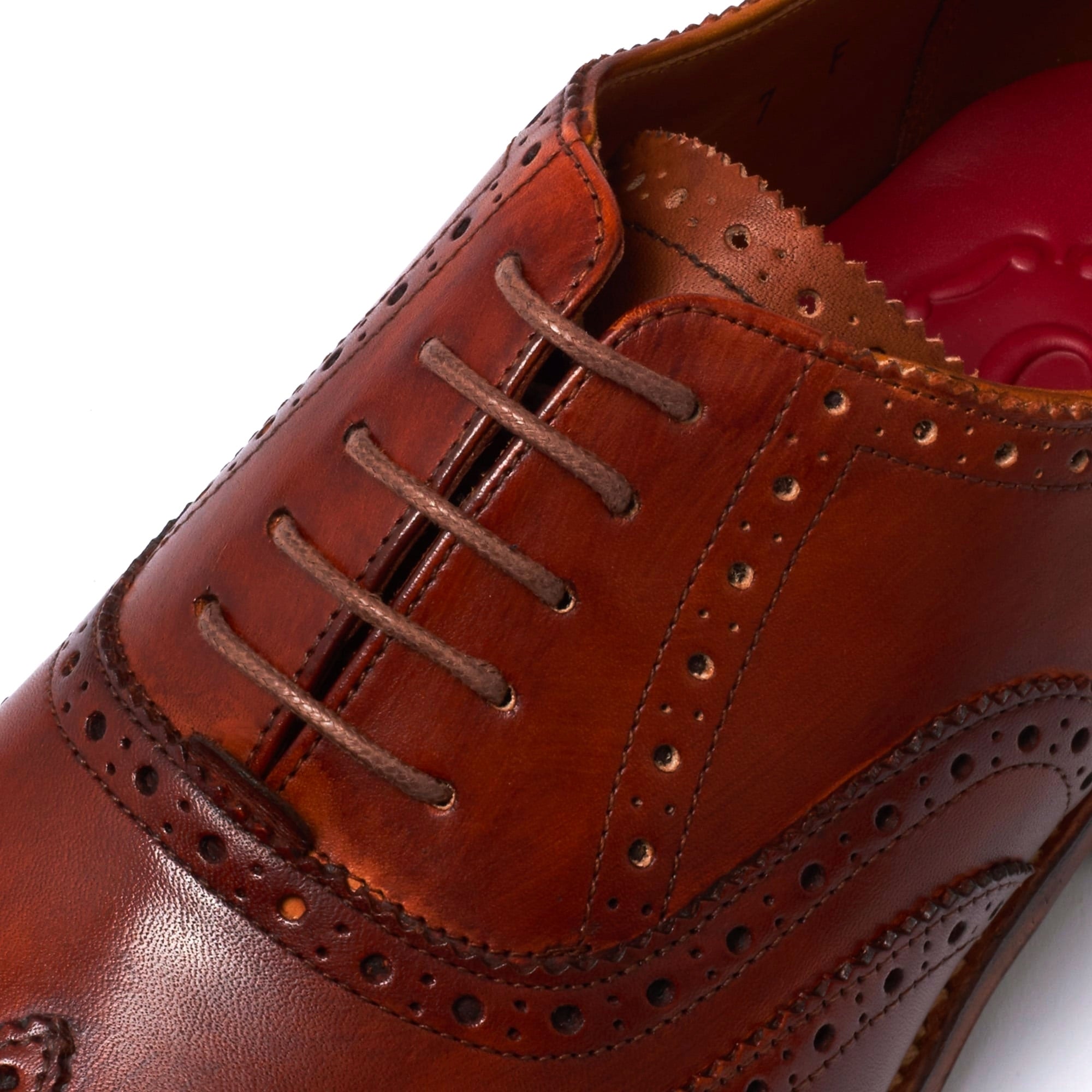 Grenson Dylan Oxford Brogue Shoes - Tan