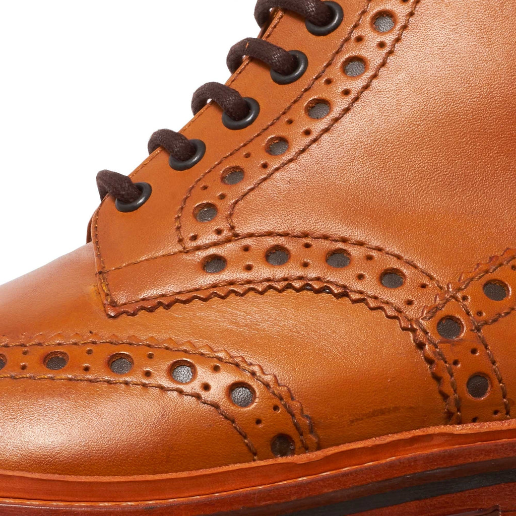 Fred Calf Brogue Boots - Tan
