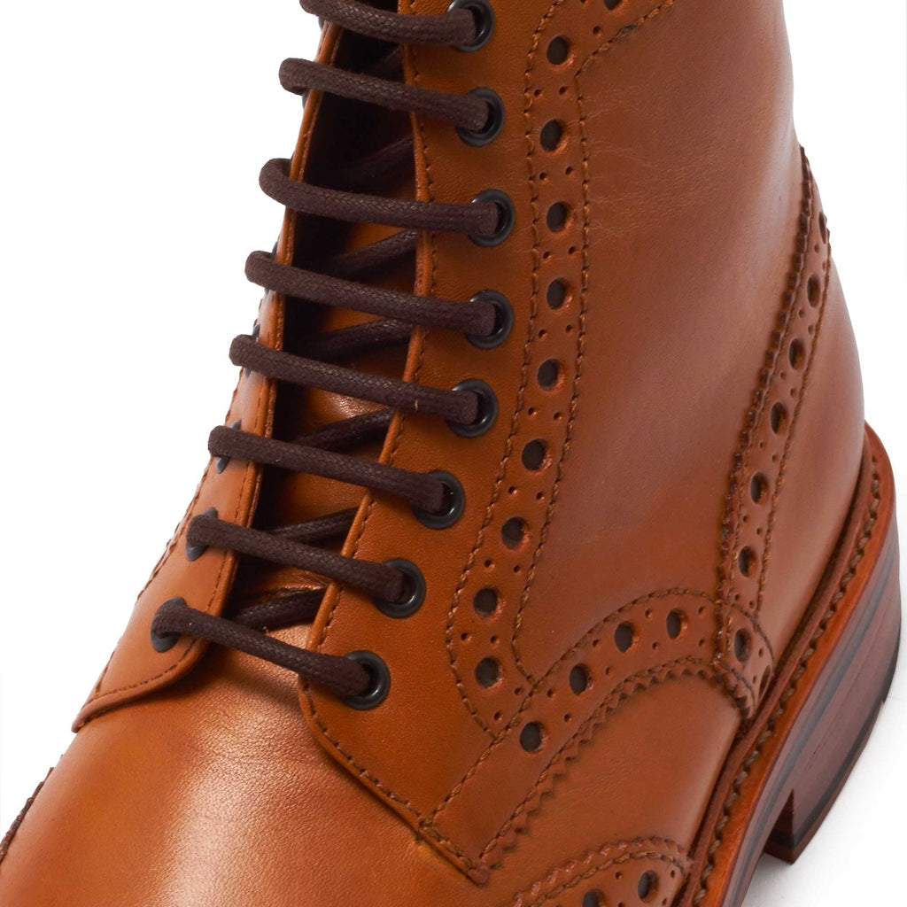 Fred Calf Brogue Boots - Tan