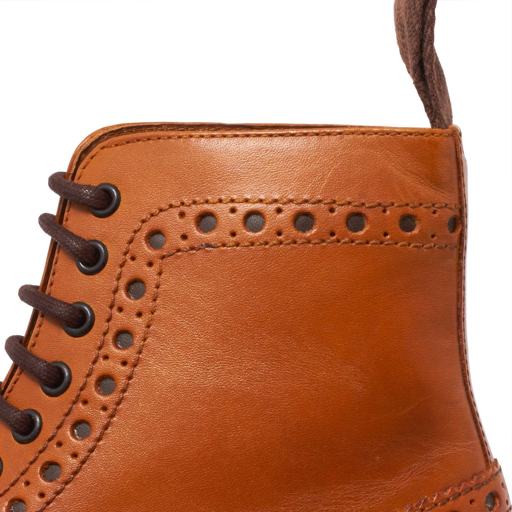 Fred Calf Brogue Boots - Tan