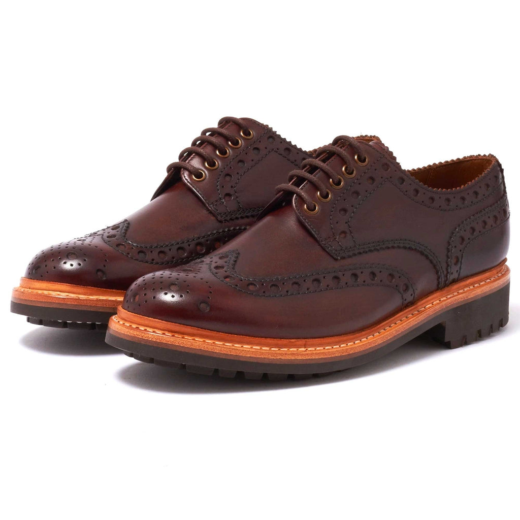 Grenson Archie Brogue Shoes - Dark Brown