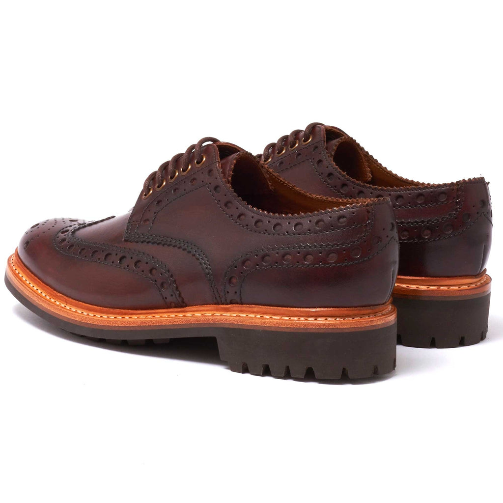 Grenson Archie Brogue Shoes - Dark Brown