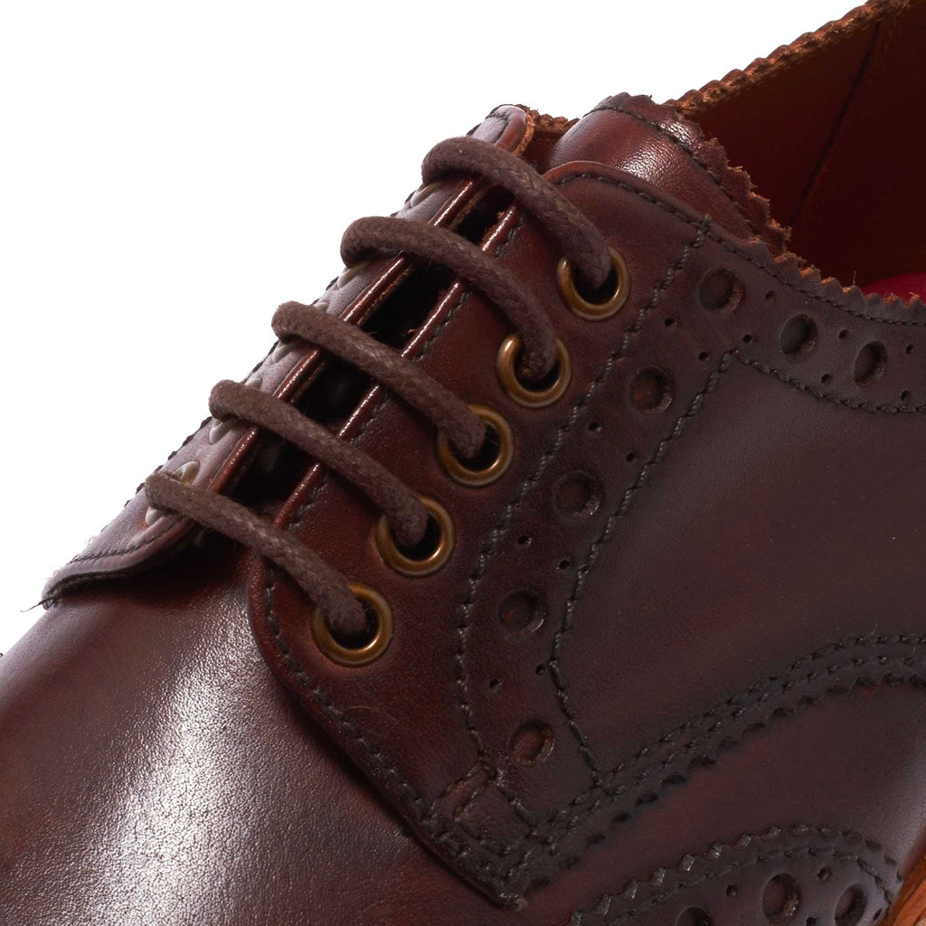 Grenson Archie Brogue Shoes - Dark Brown