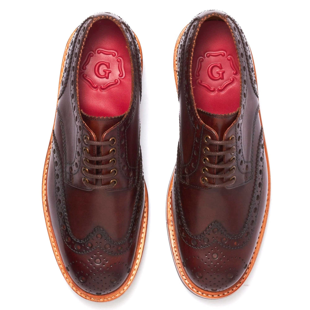 Grenson Archie Brogue Shoes - Dark Brown
