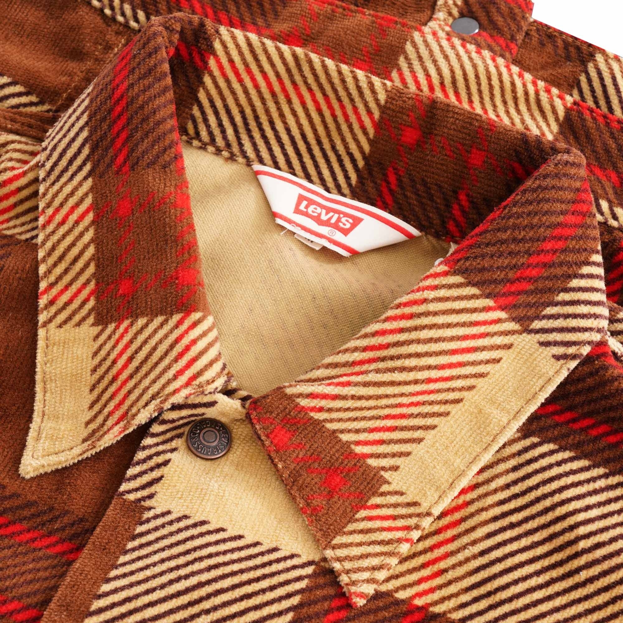 Plaid Cord Trucker - Oxblood