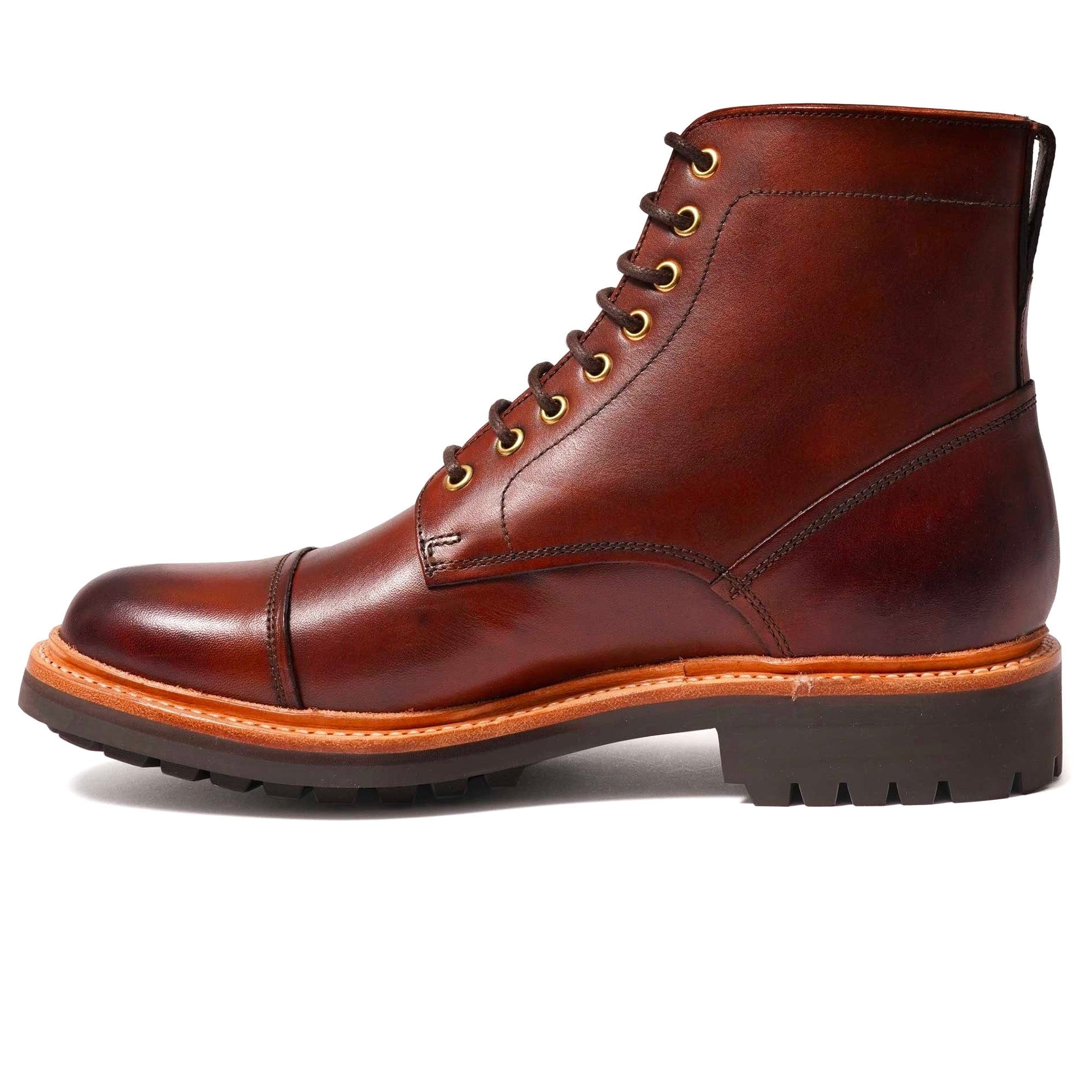 Grenson Joseph Toe Cap Derby Boot - Tan