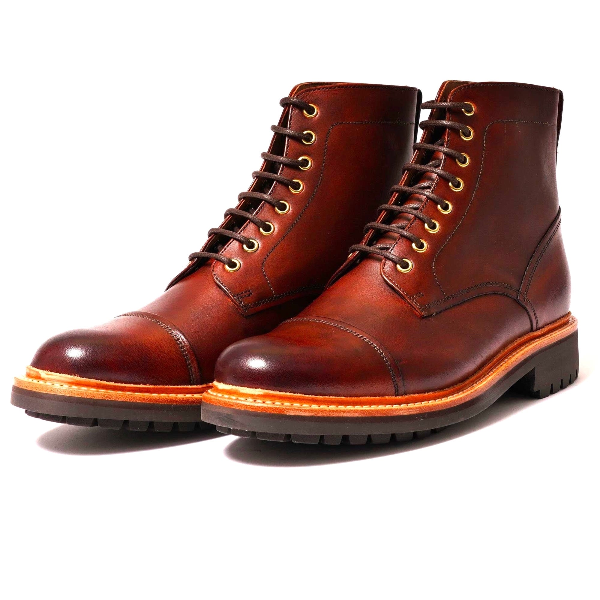 Grenson Joseph Toe Cap Derby Boot - Tan