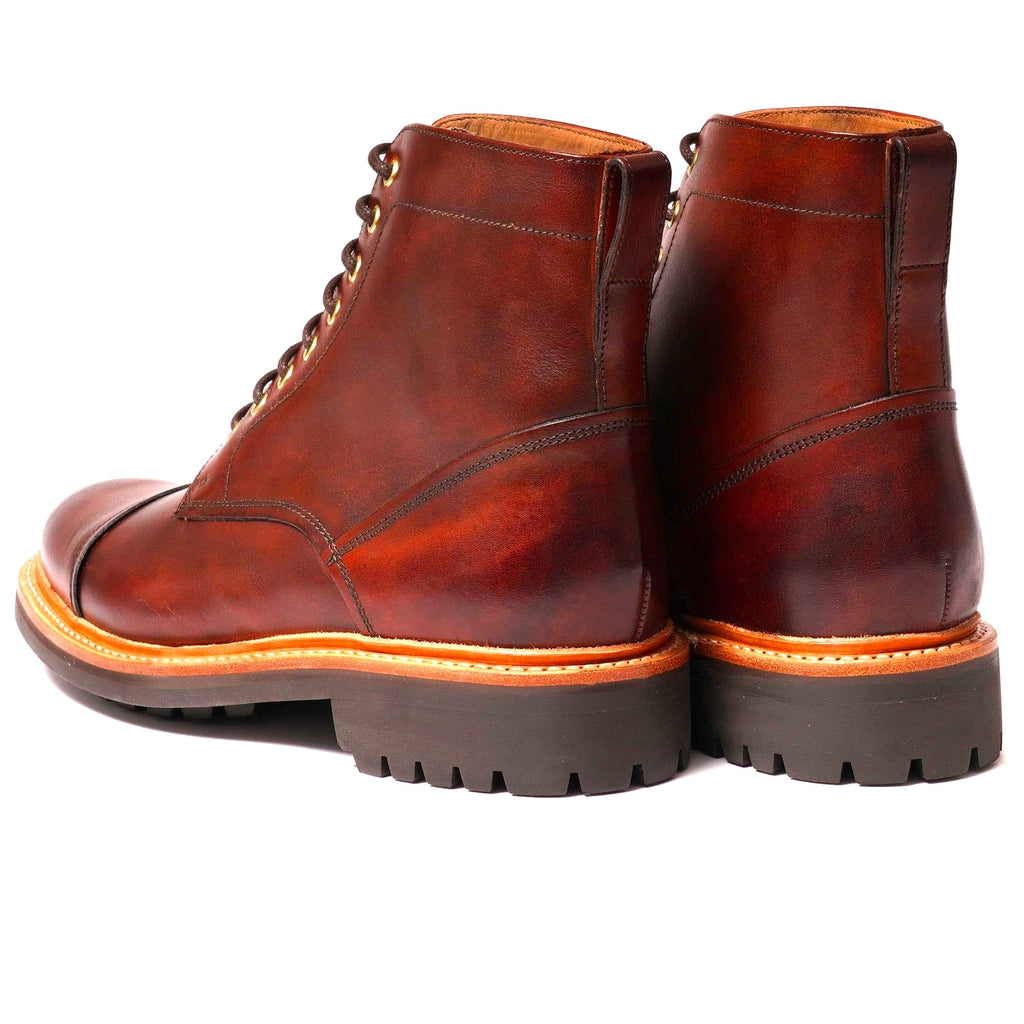 Grenson Joseph Toe Cap Derby Boot - Tan