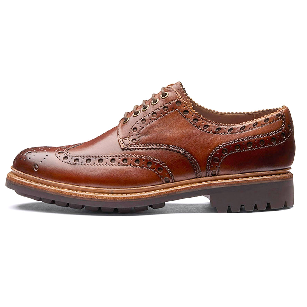 Grenson Archie Brogue Shoes - Tan