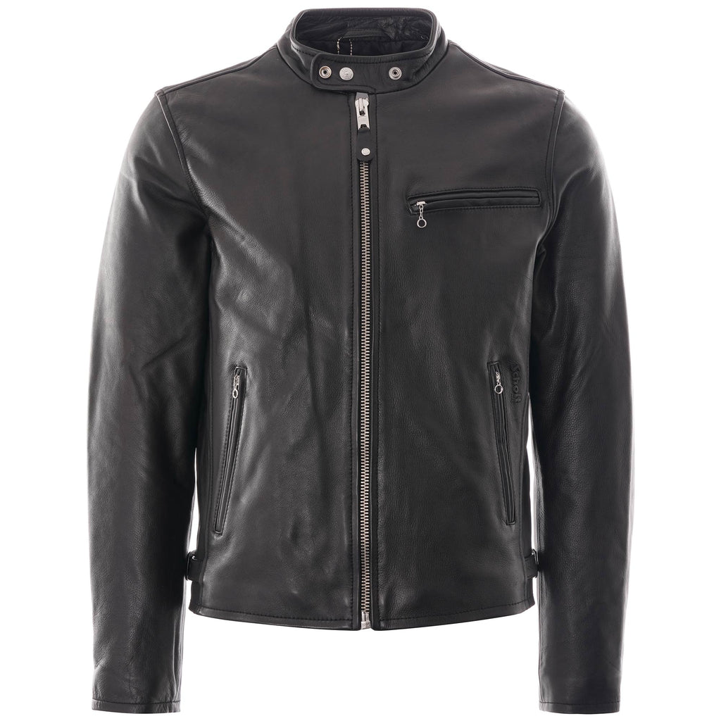 Schott NYC Classic Racer Leather Jacket - Black