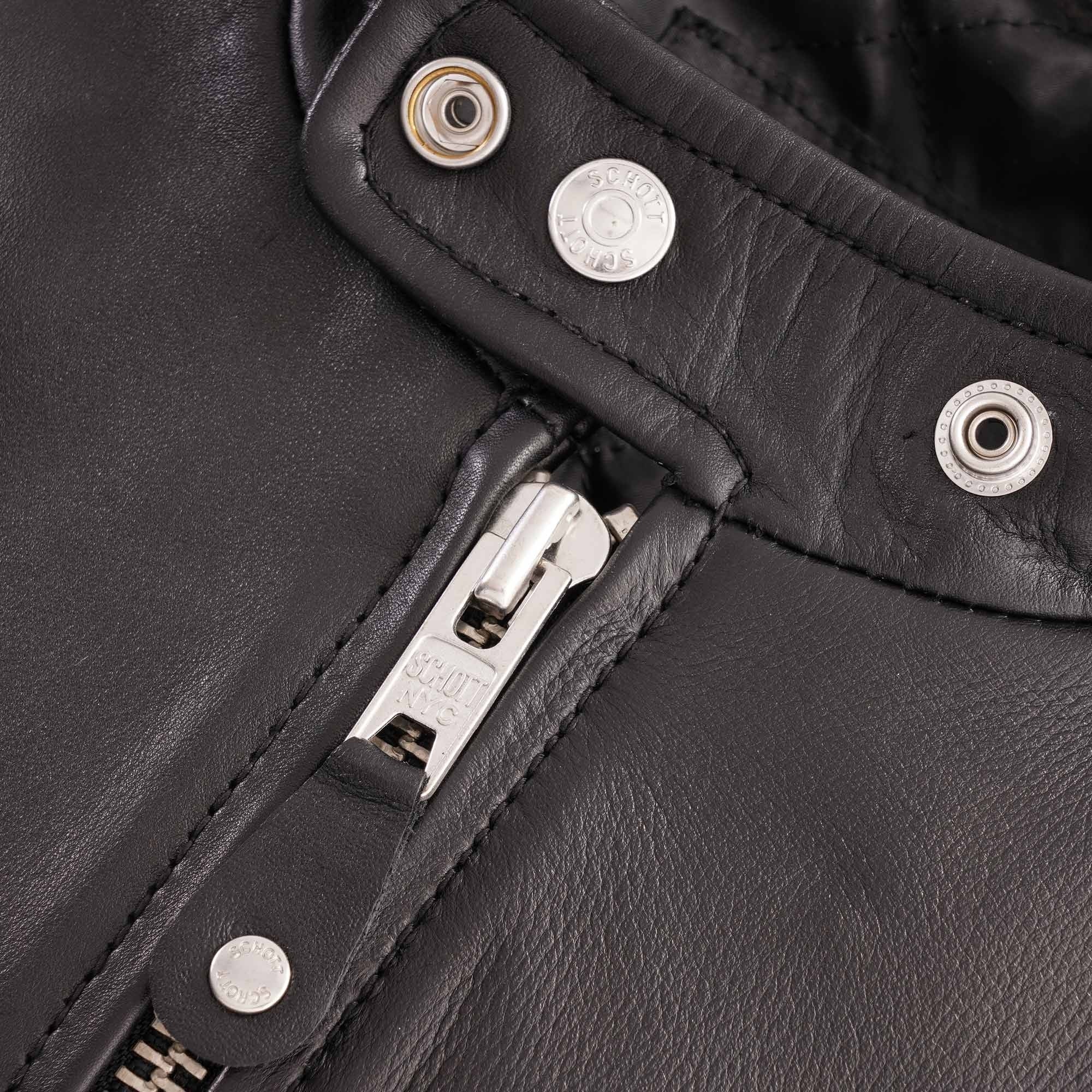 Schott NYC Classic Racer Leather Jacket - Black – Stuarts London