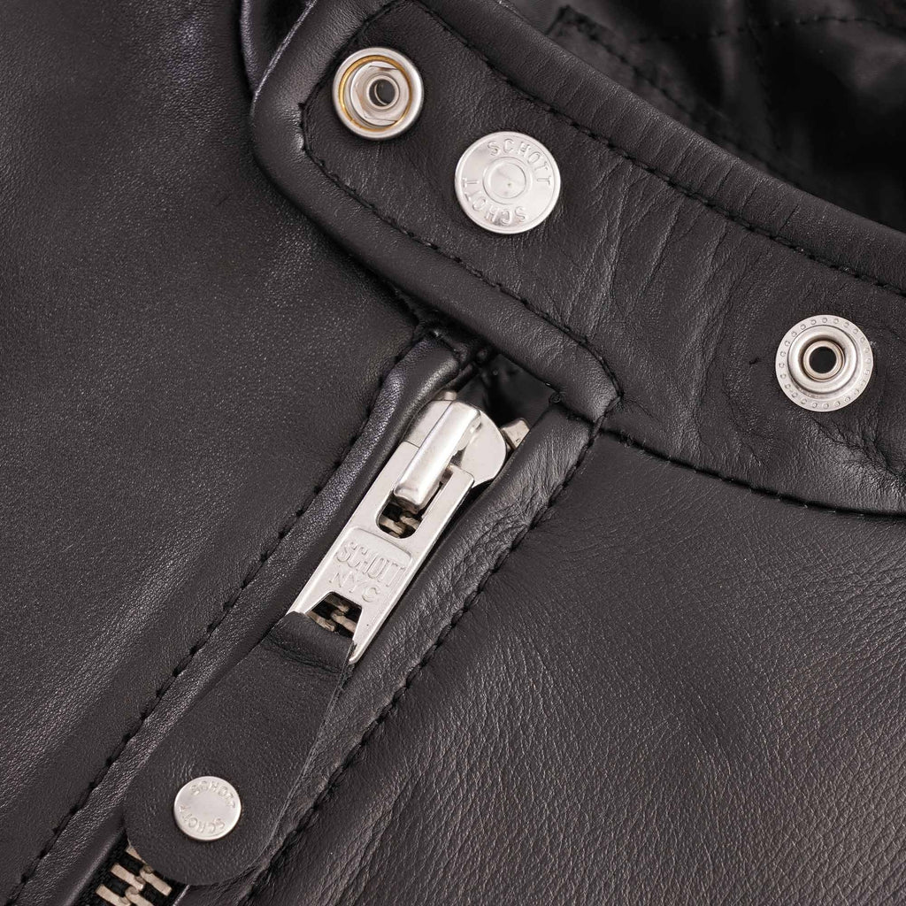 Schott NYC Classic Racer Leather Jacket - Black