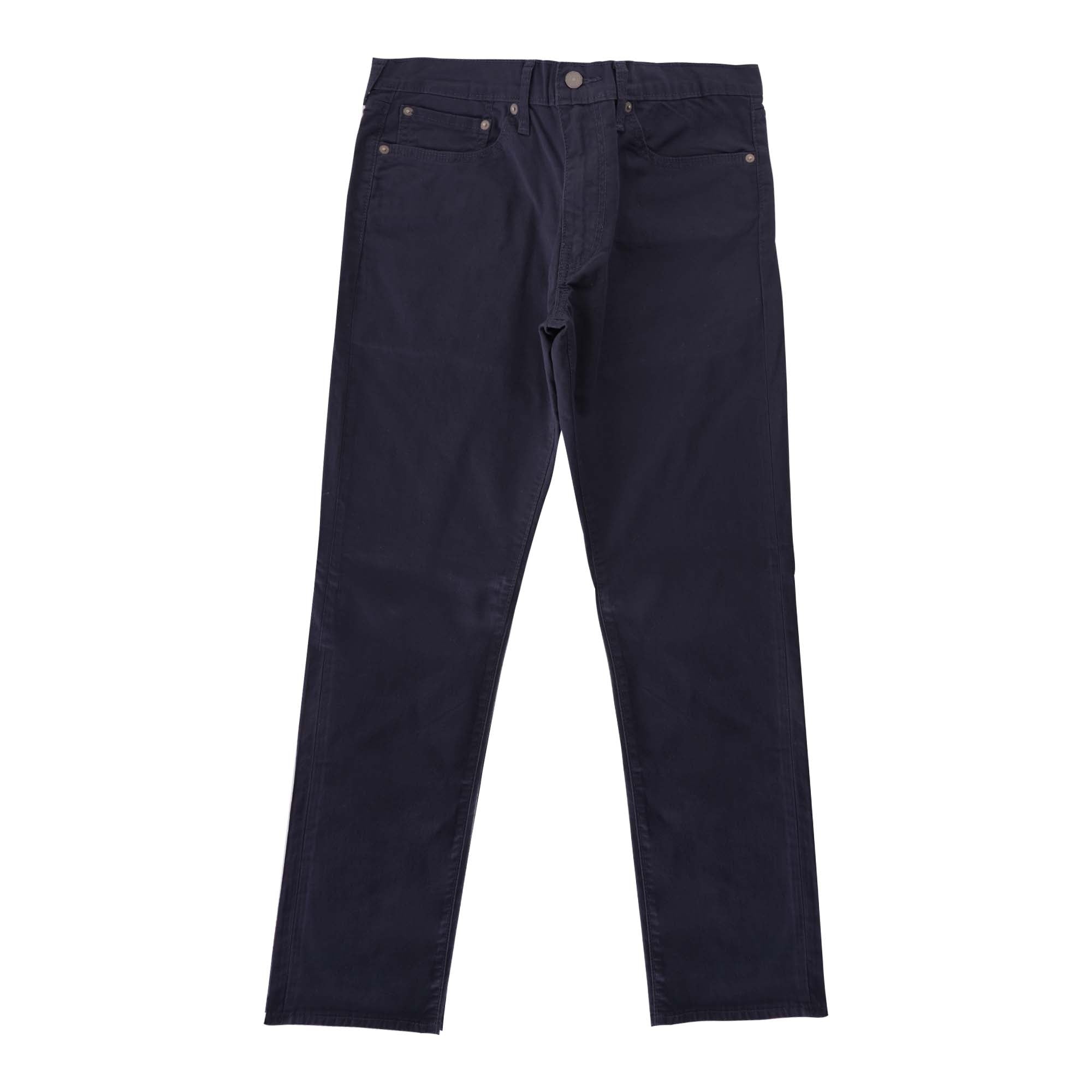 Front view of navy Levi's 511 slim fit corduroy trousers.