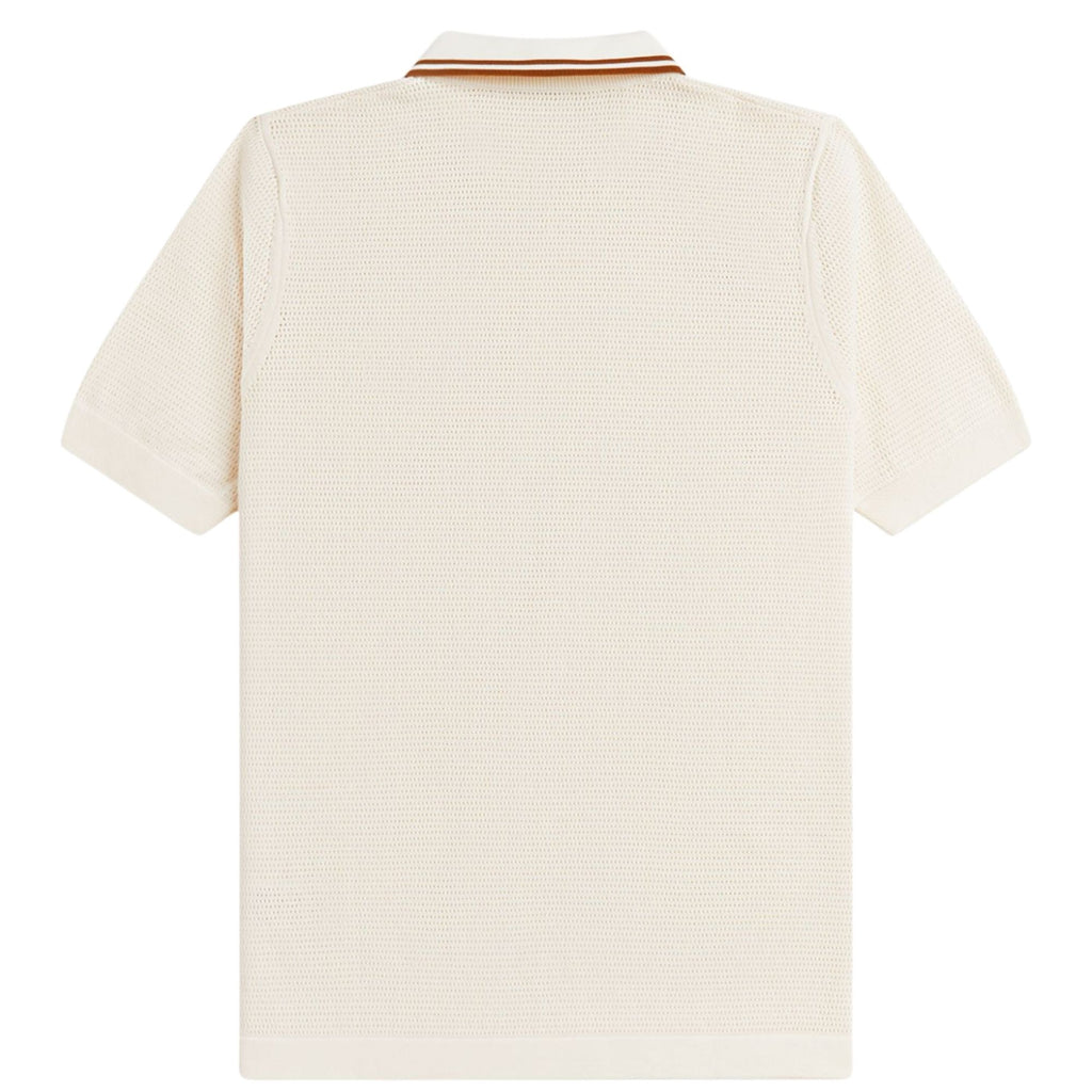 Fred Perry Pointelle Knitted Shirt - Ecru