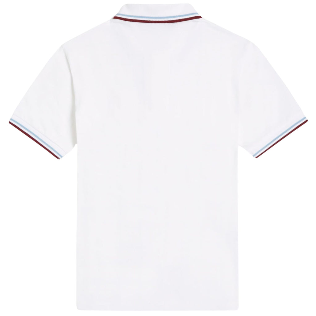 Fred Perry Reissues Made In England M12 Twin Tipped Polo - White/Ice/Maroon