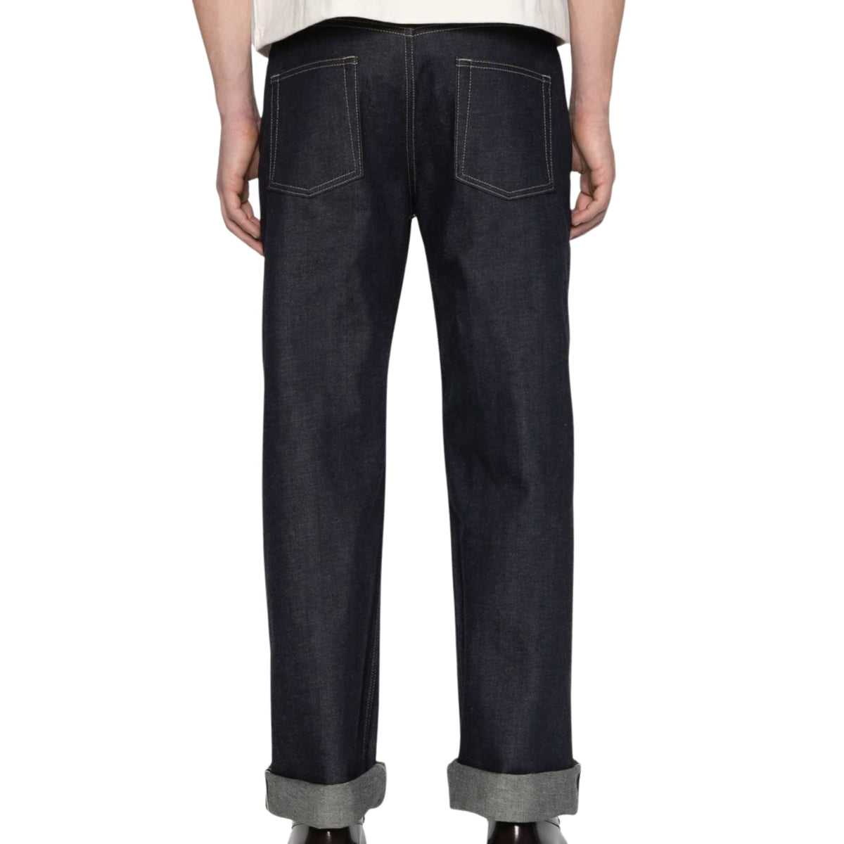 Naked and Famous Denim Strong Guy Fox Fibre Green Weft - Indigo