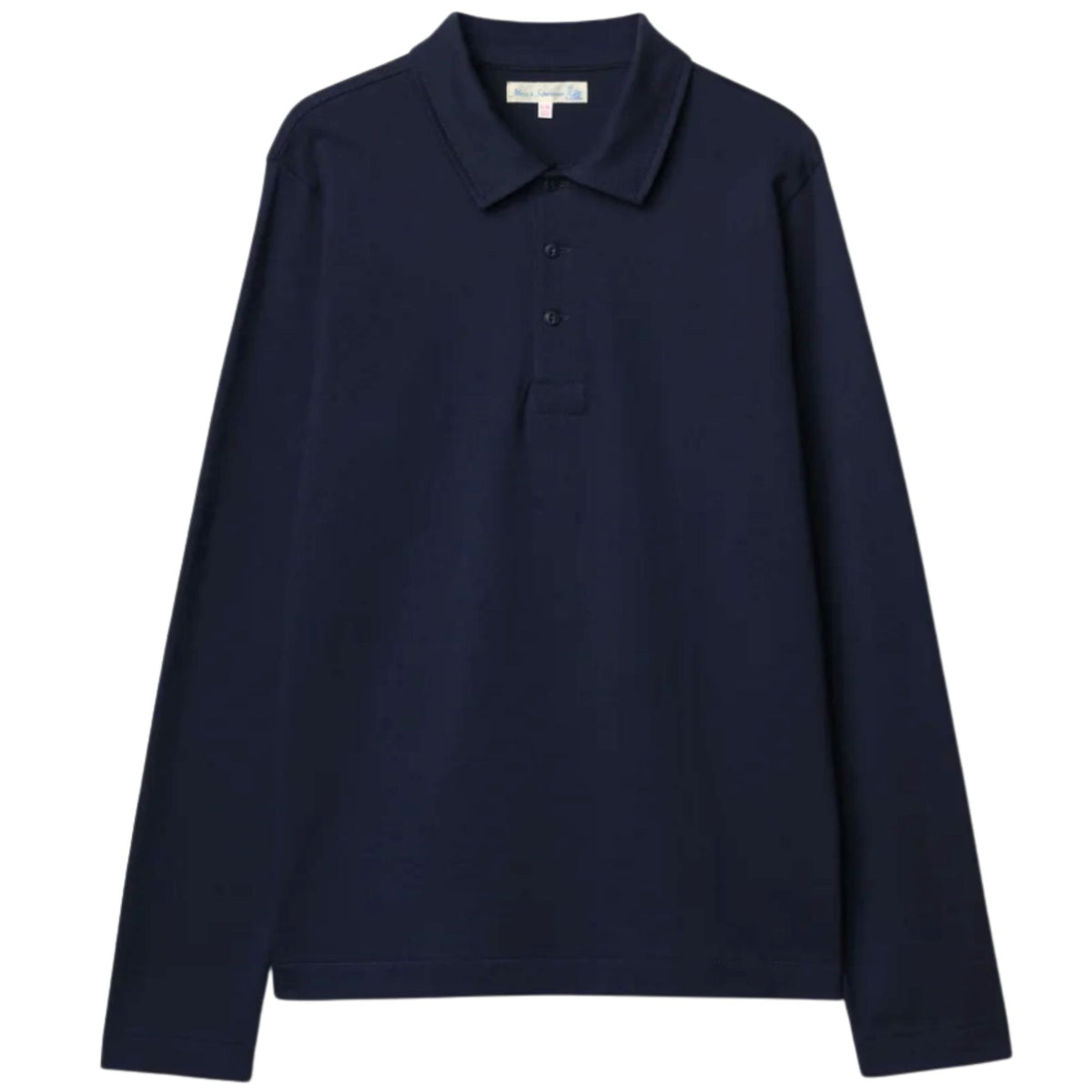 Merz b Schwanen 2MPOLO01LS Mid-Century Machine Refined Fit Polo Longsleeve - Ink Blue