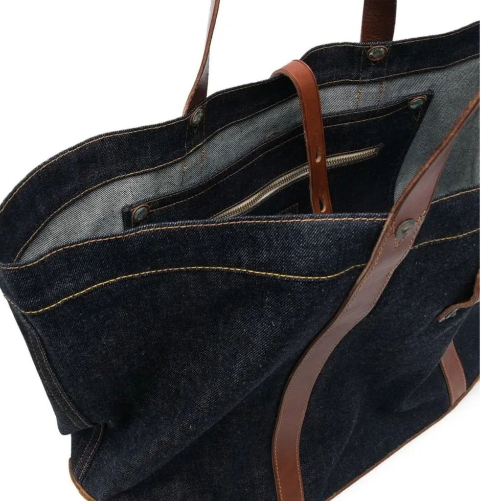 RRL by Ralph Lauren Leather-Trim Denim Tote - Indigo