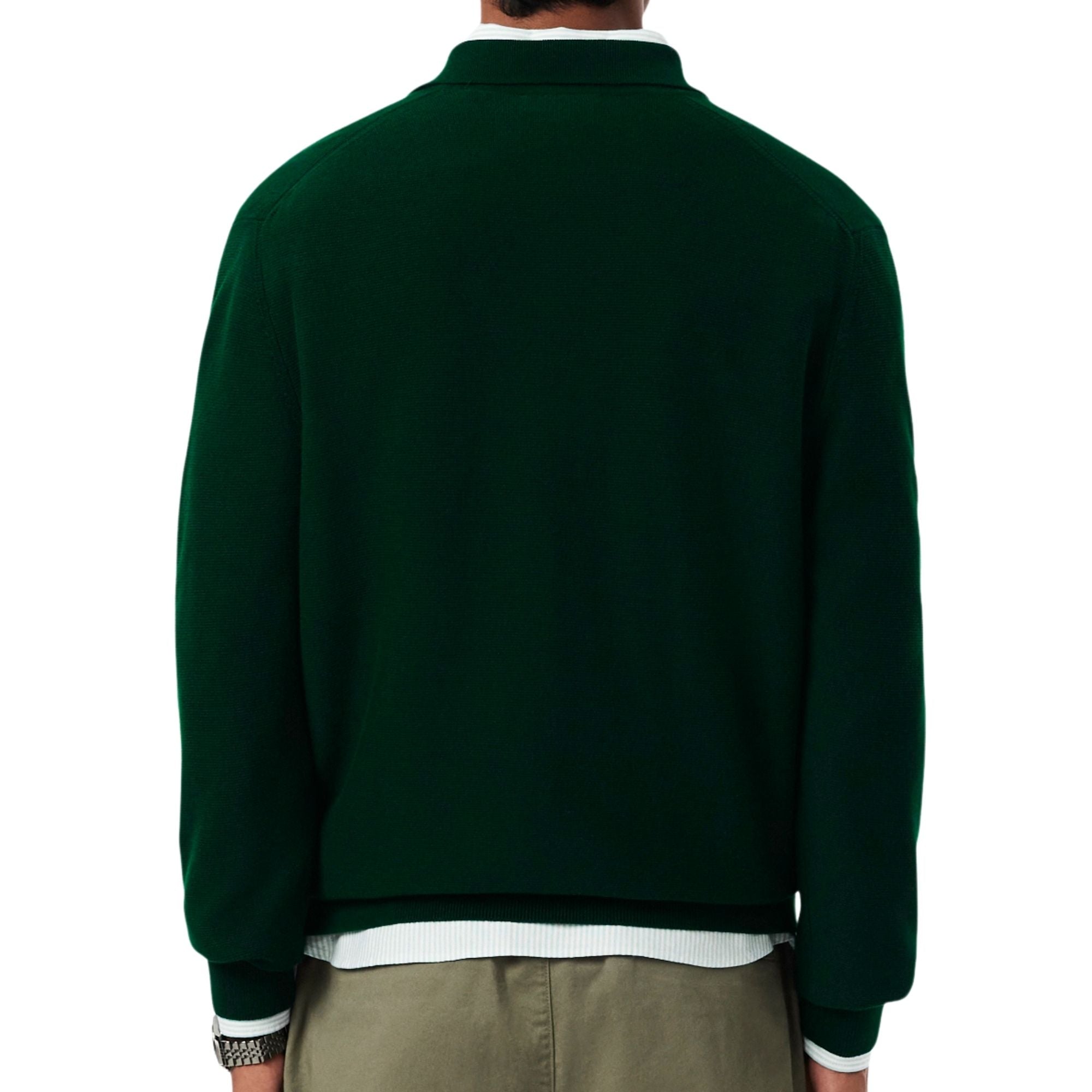 Lacoste Classic Fit Long Sleeved Knitted Polo Shirt - Green