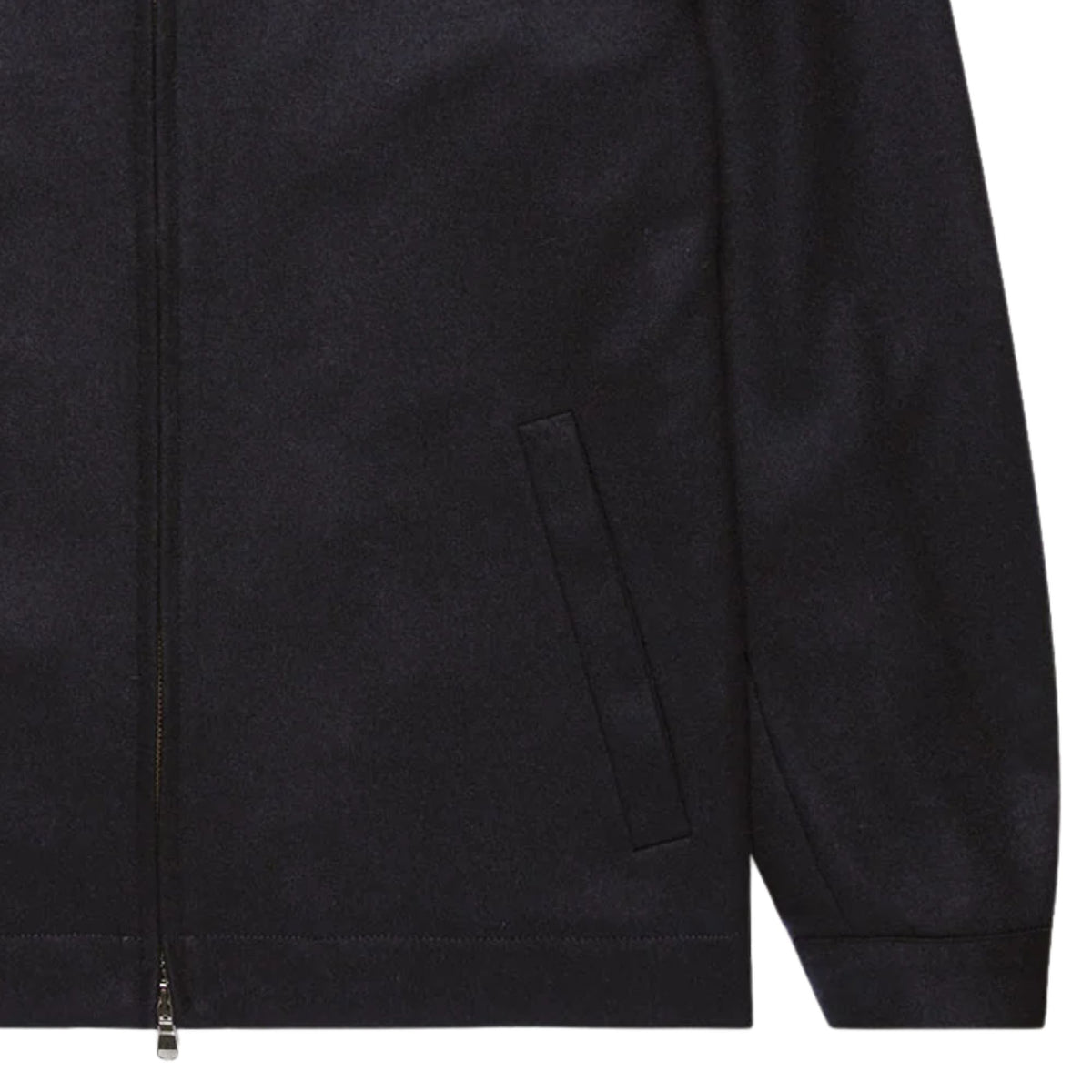 Sunspel Boiled Wool Zip Jacket - Navy