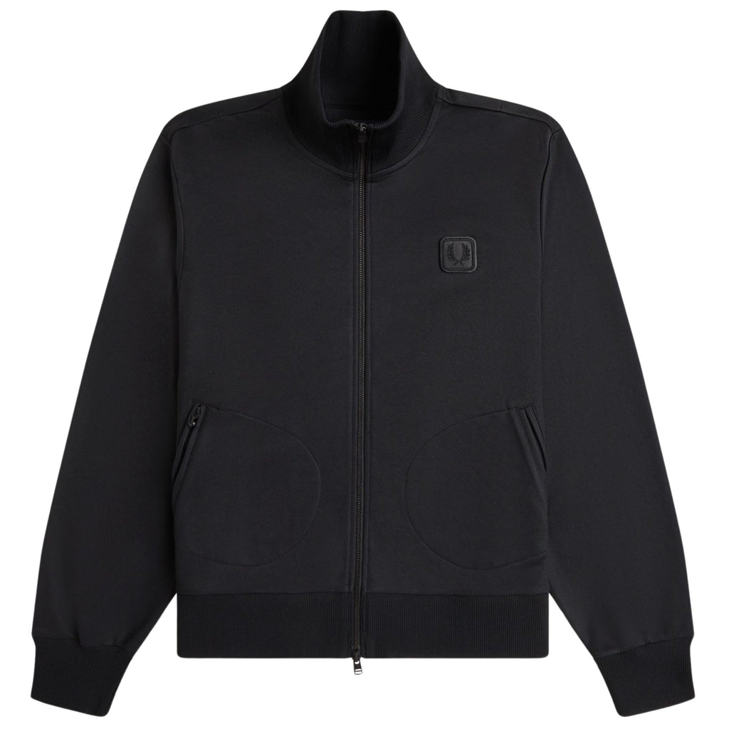 Fred Perry Leather Patch Track Jacket - Black