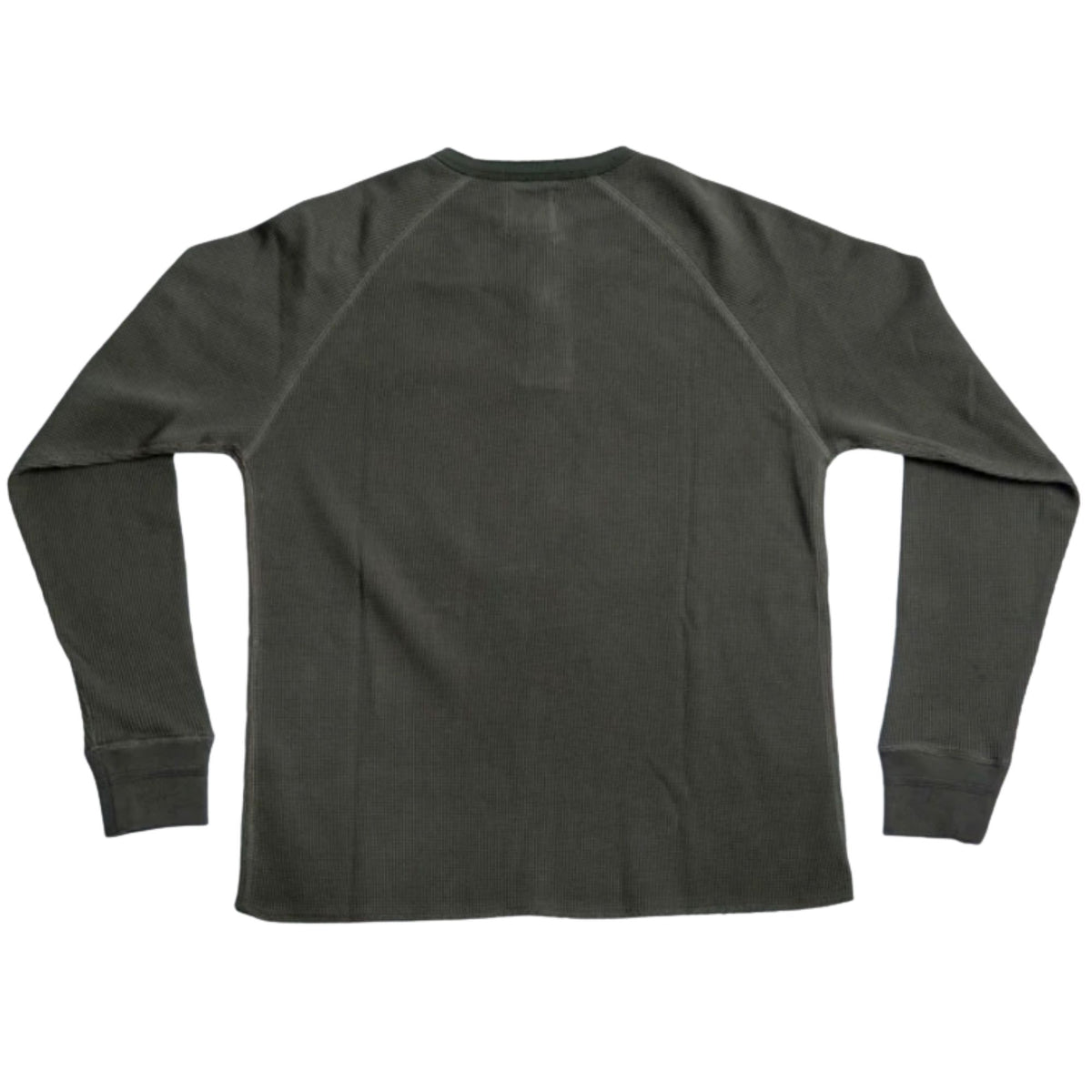 Heimat Henley Cotton Waffle Henley Polo - Military Green