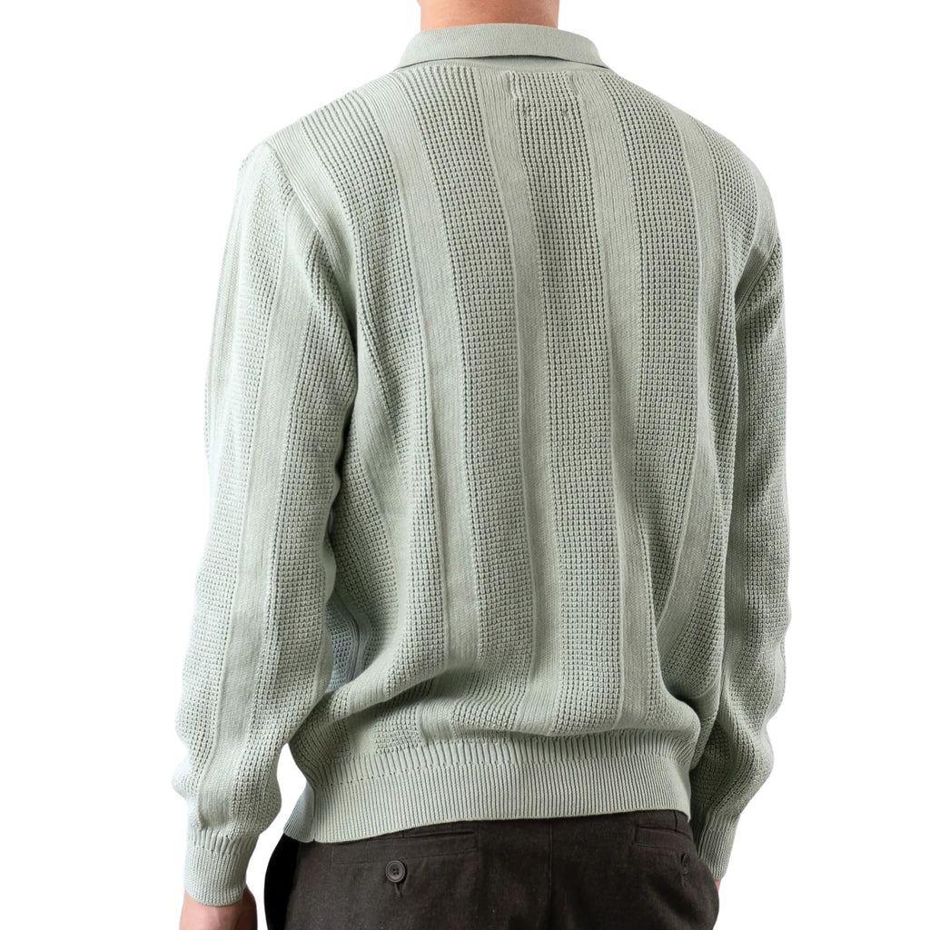 Far Afield Clifford Knitted Polo - Aqua Blue