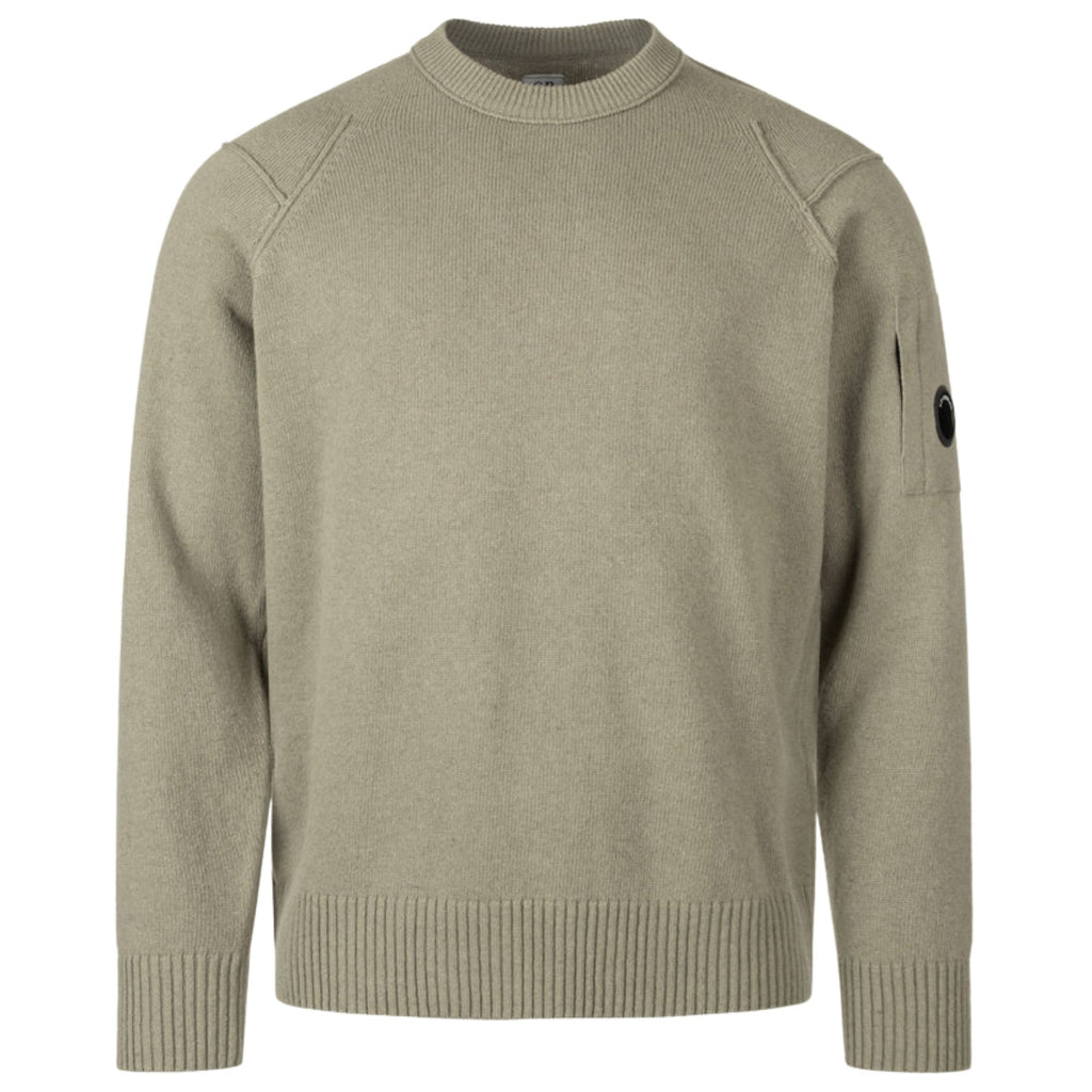 C.P Company Lambswool Lens Crewneck Sweater - Fallen Rock
