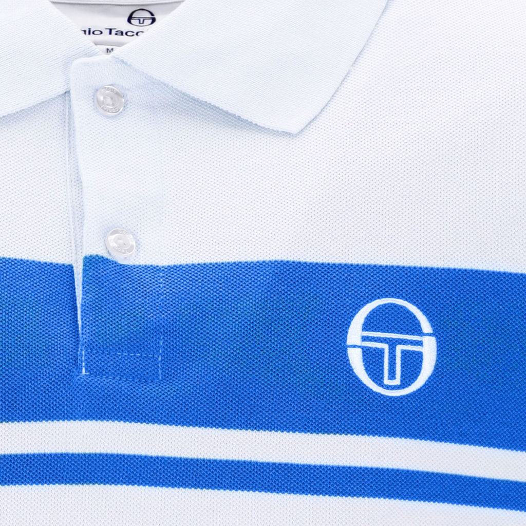 Sergio Tacchini Youngline Polo Shirt - White/Princess Blue