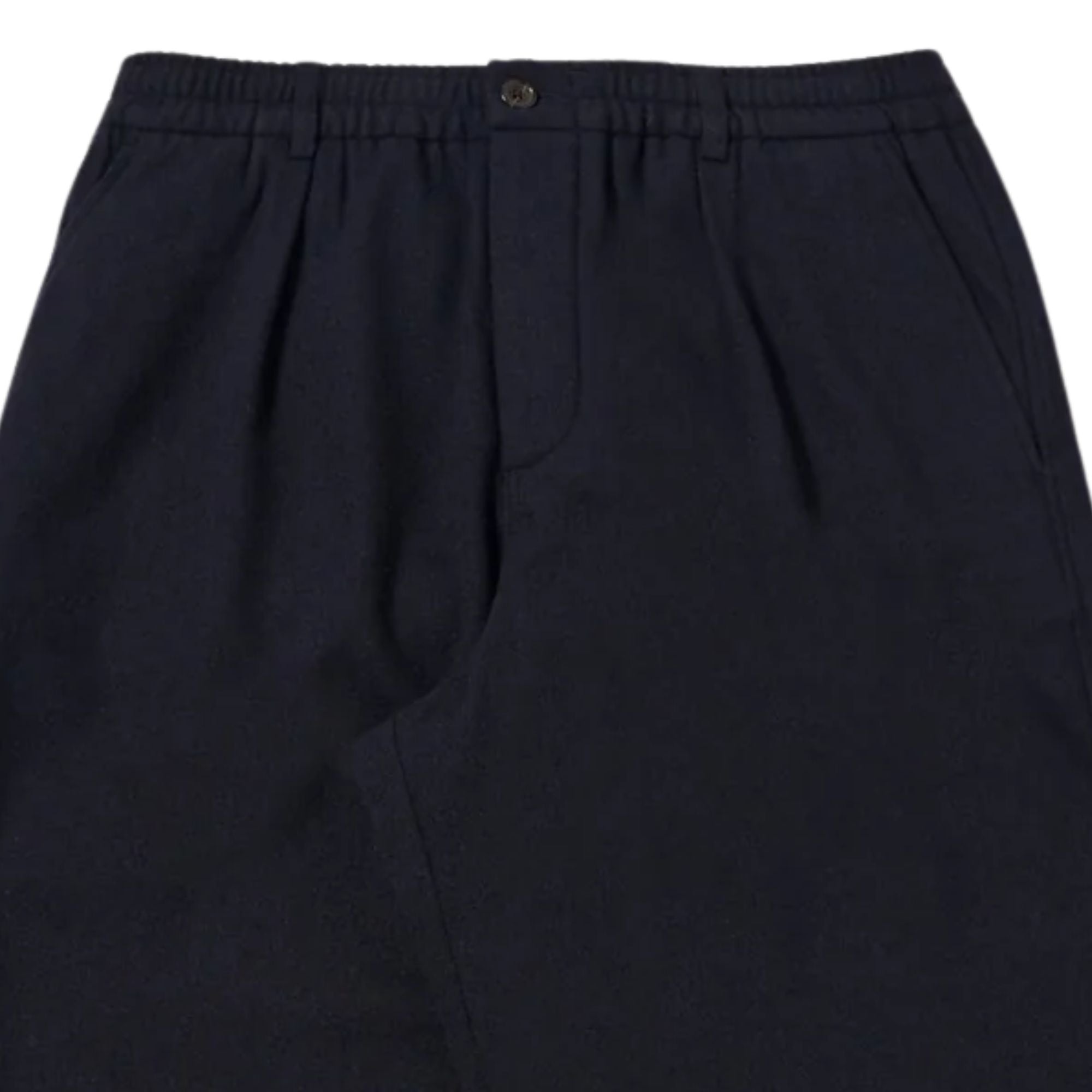 Universal Works Pleated Track Pant Robin Wool Mix - Dark Navy