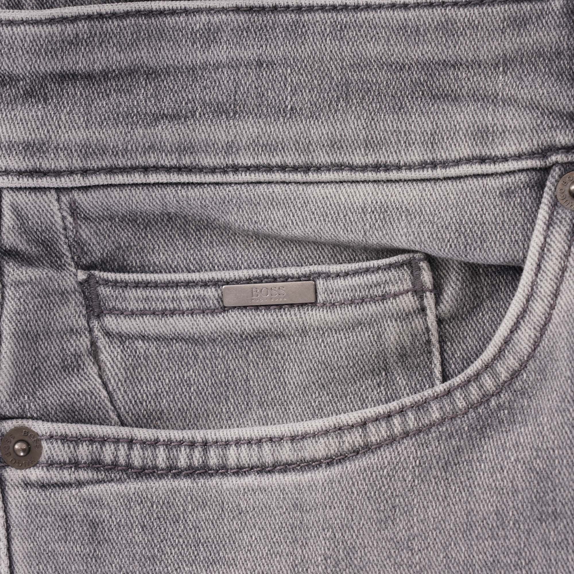 Boss Slim-Fit Cashmere-Touch Jeans - Medium Grey