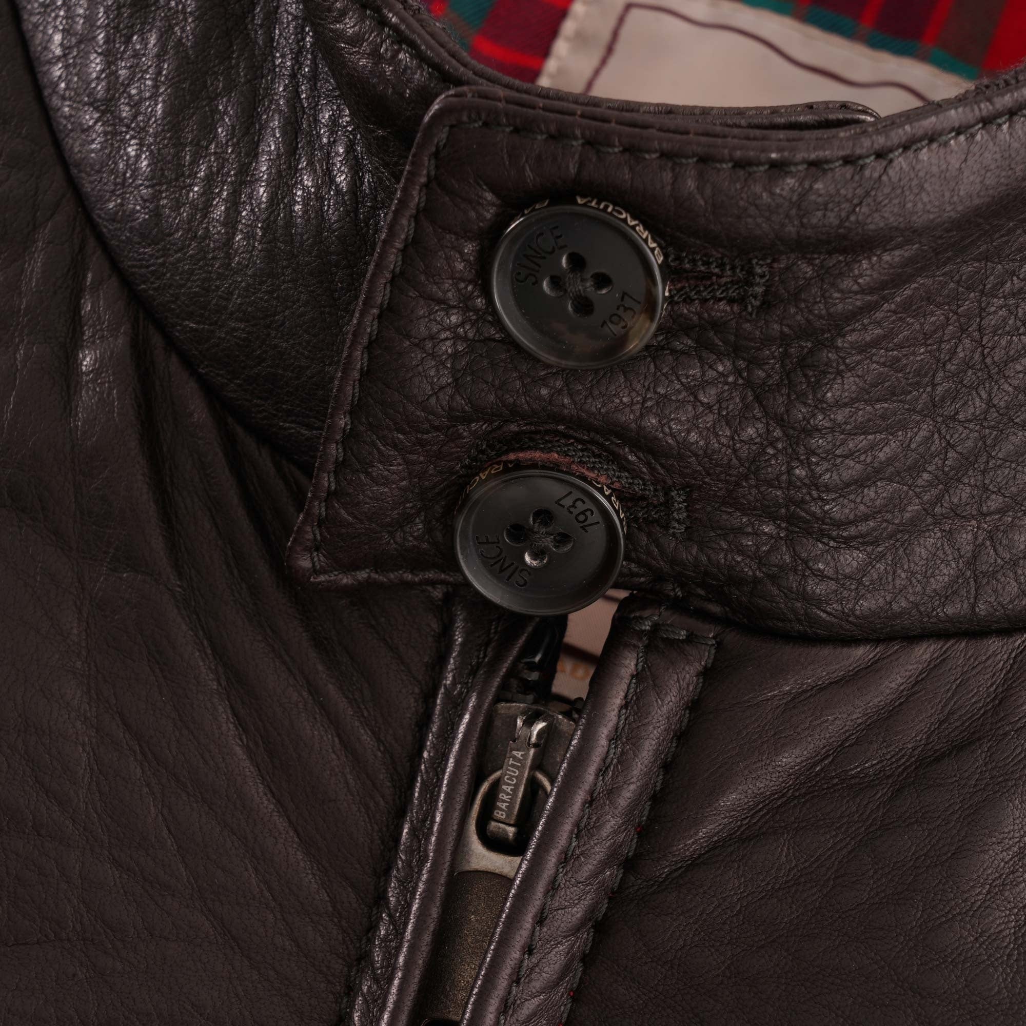 Baracuta G9 Leather Harrington - Dark Brown