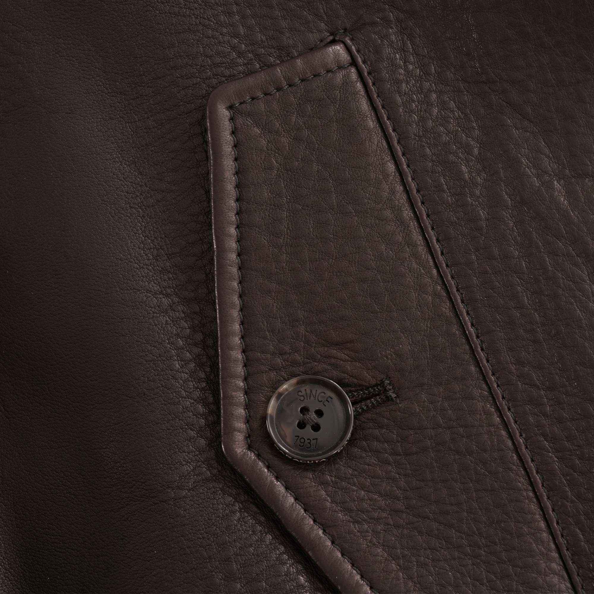 Baracuta G9 Leather Harrington - Dark Brown