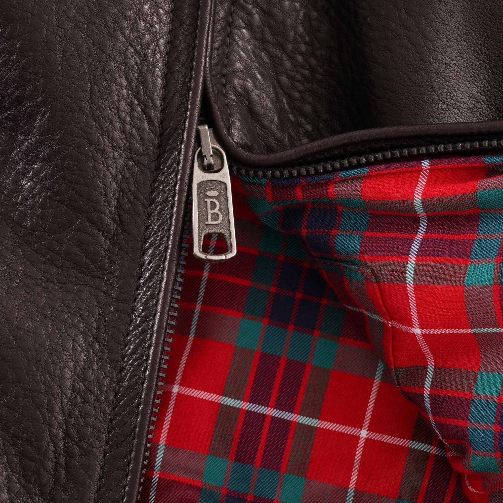 Baracuta G9 Leather Harrington - Dark Brown
