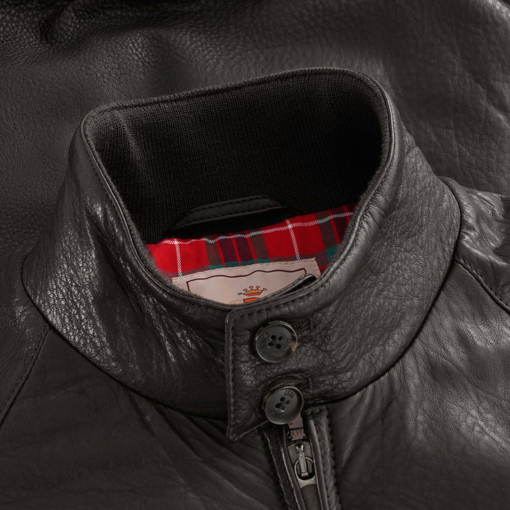 G9 Leather Harrington Jacket - Graphite