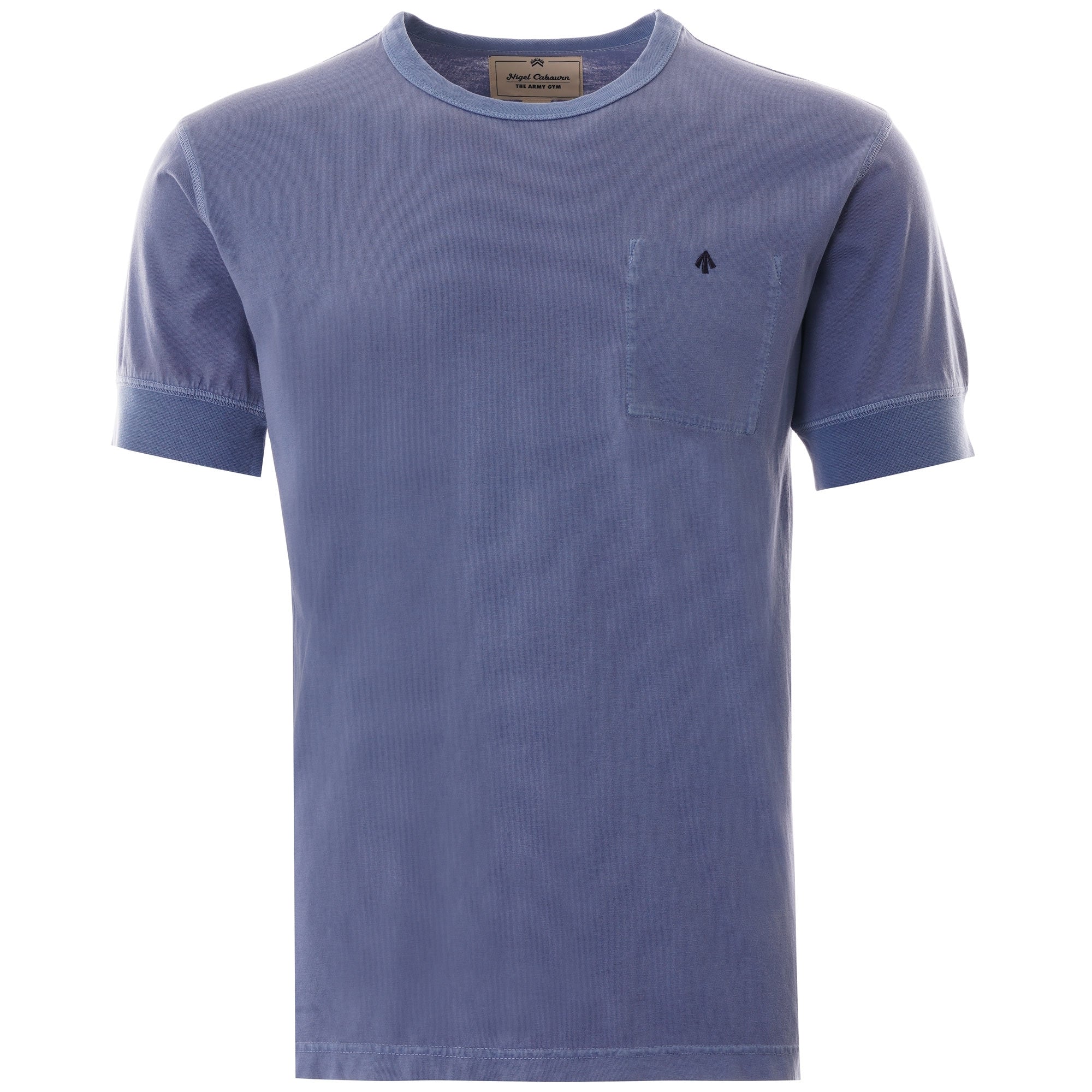 Warm Up Military Crewneck Tee - Washed Blue