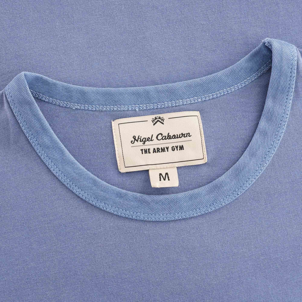 Warm Up Military Crewneck Tee - Washed Blue