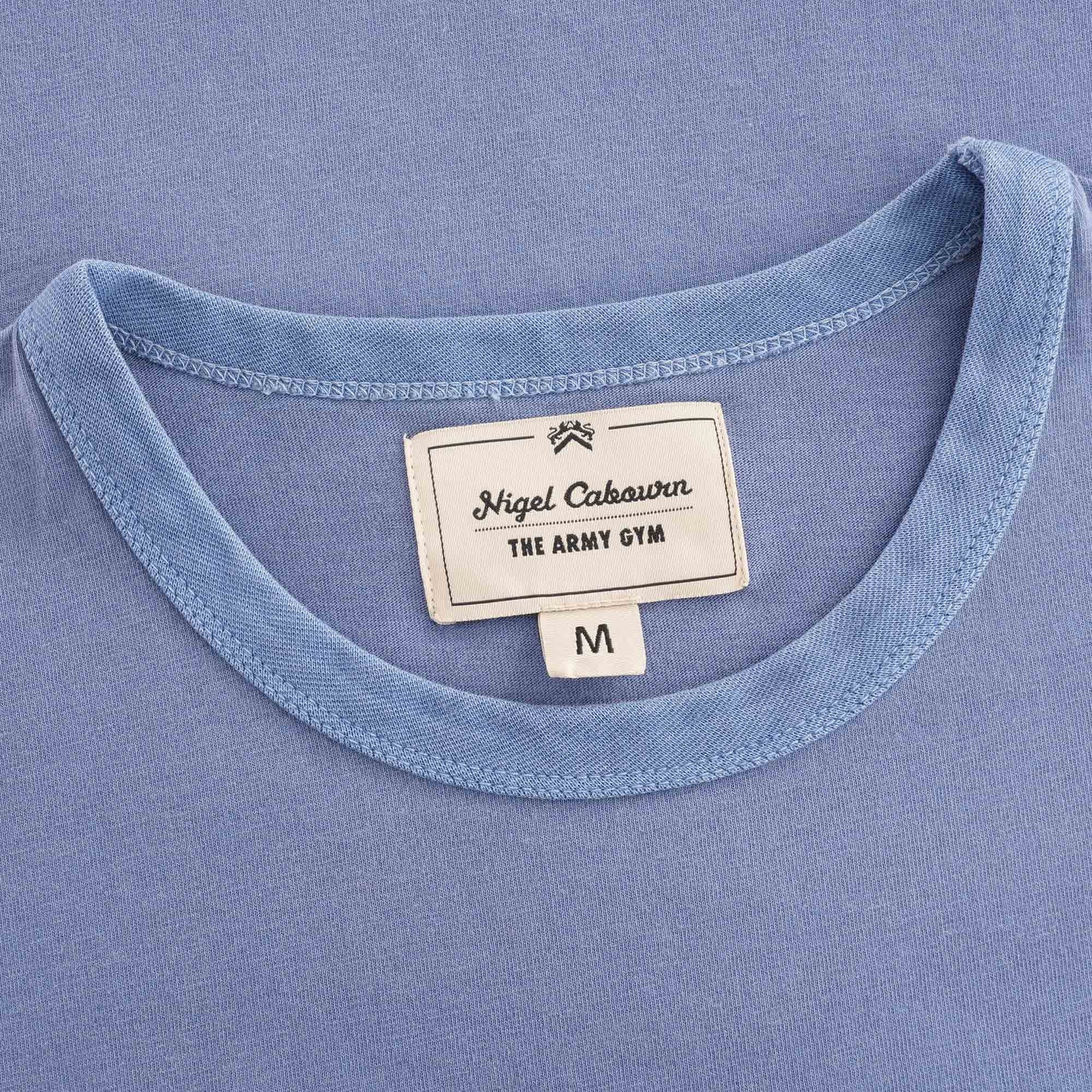 Warm Up Military Crewneck Tee - Washed Blue