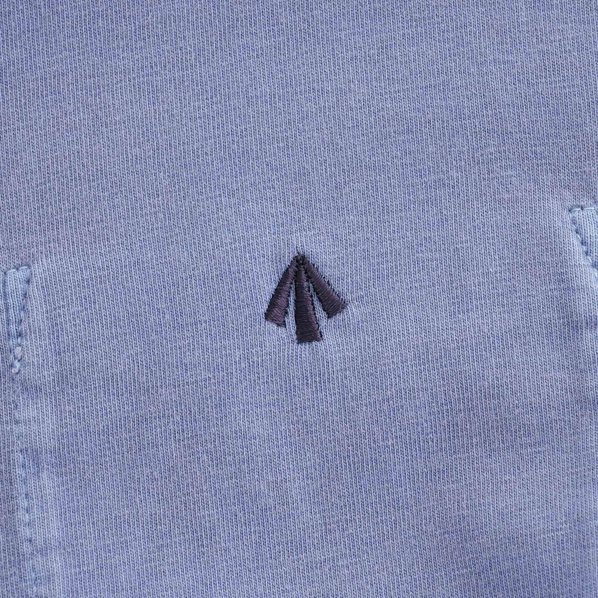 Warm Up Military Crewneck Tee - Washed Blue